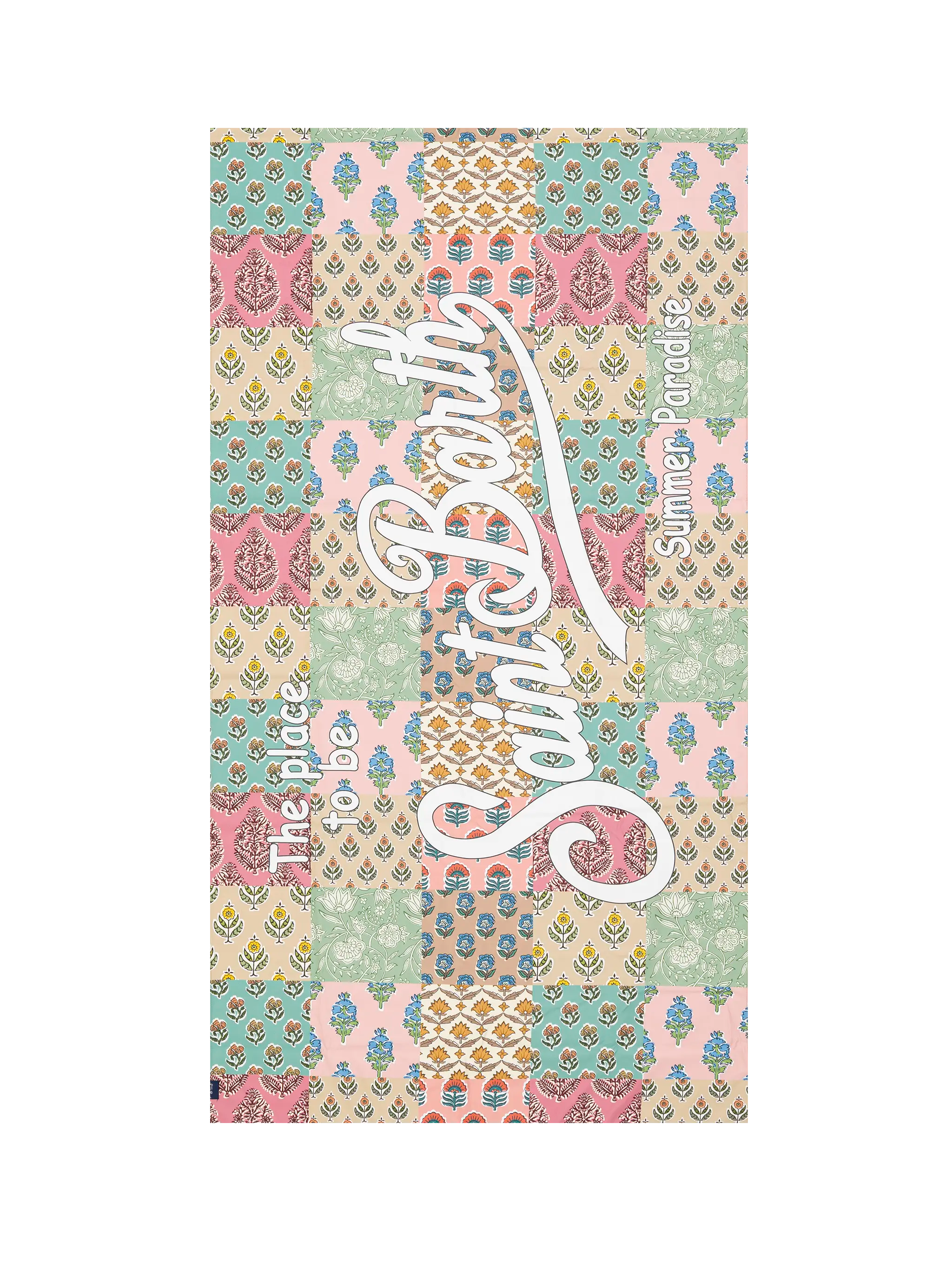 Microfiber beach towel Aidan with flower patch print