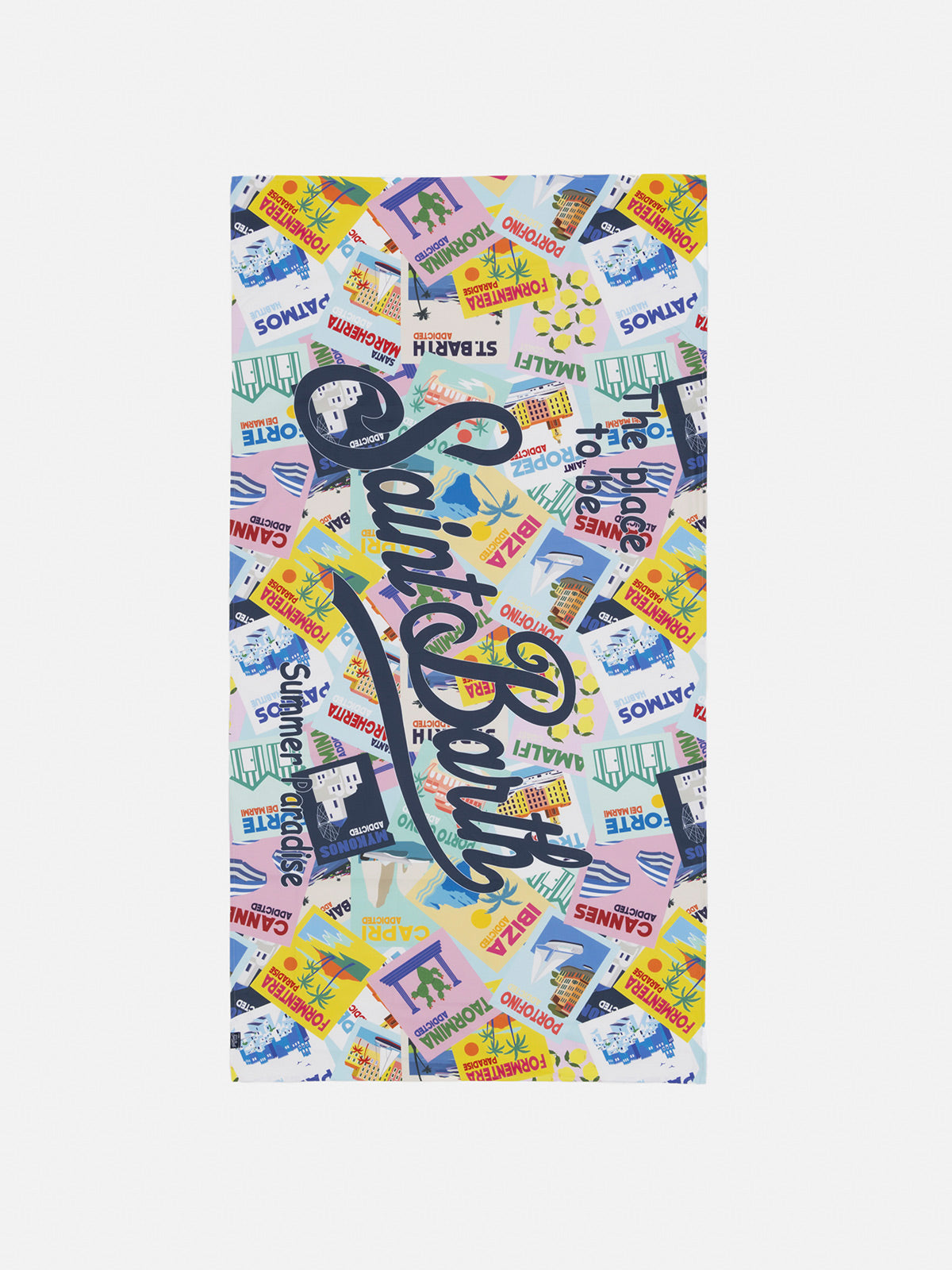 Microfiber postcard print beach towel Aidan