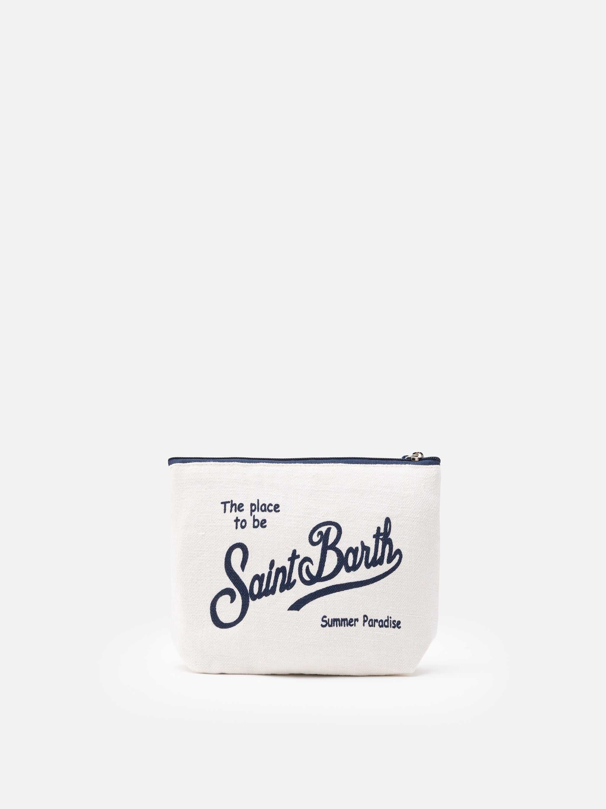 Pochette Aline in lino bianco panna