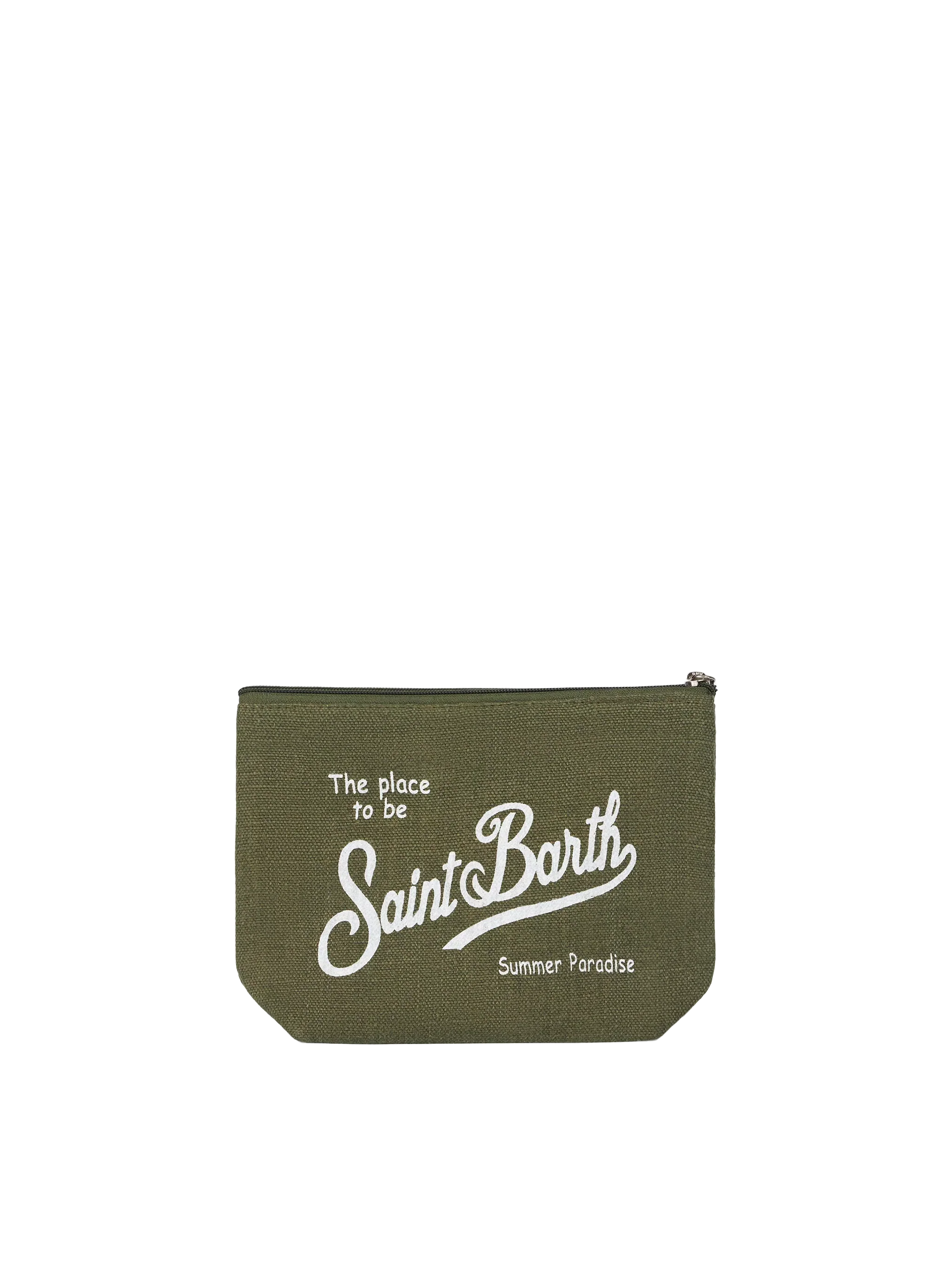 Pochette Aline in lino verde militare