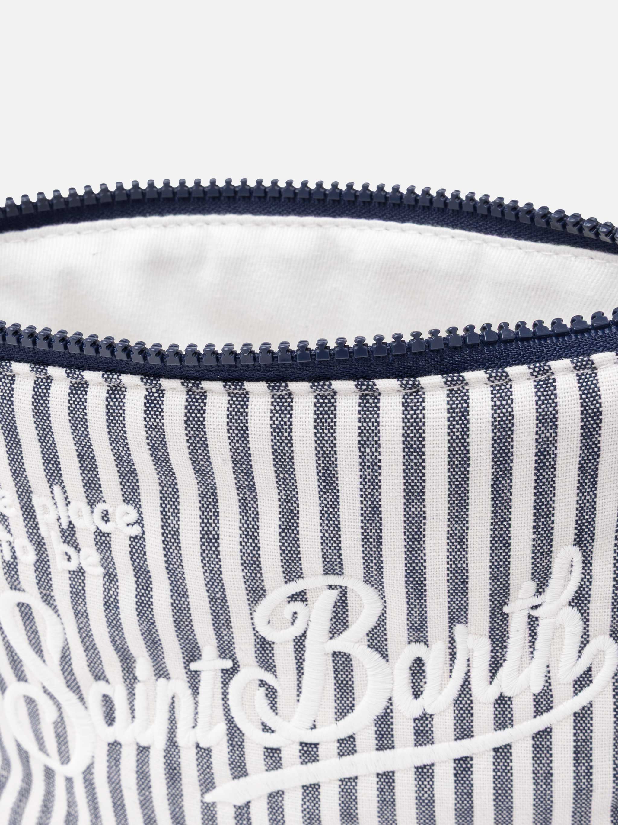 Pochette Aline soft in cotone lino con stampa a righe