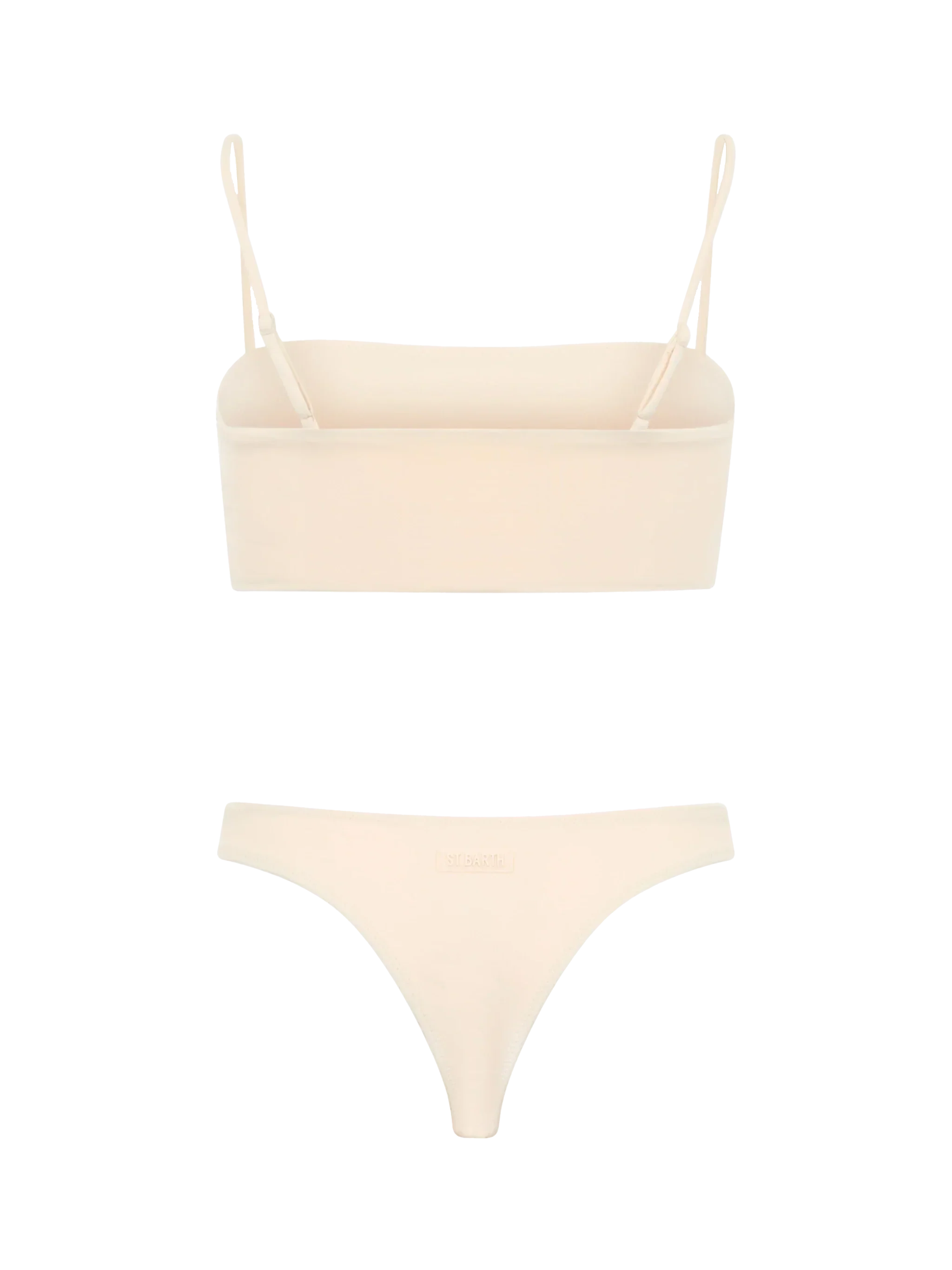 Woman beige bandeau bikini Athena Naomi with rhinestones