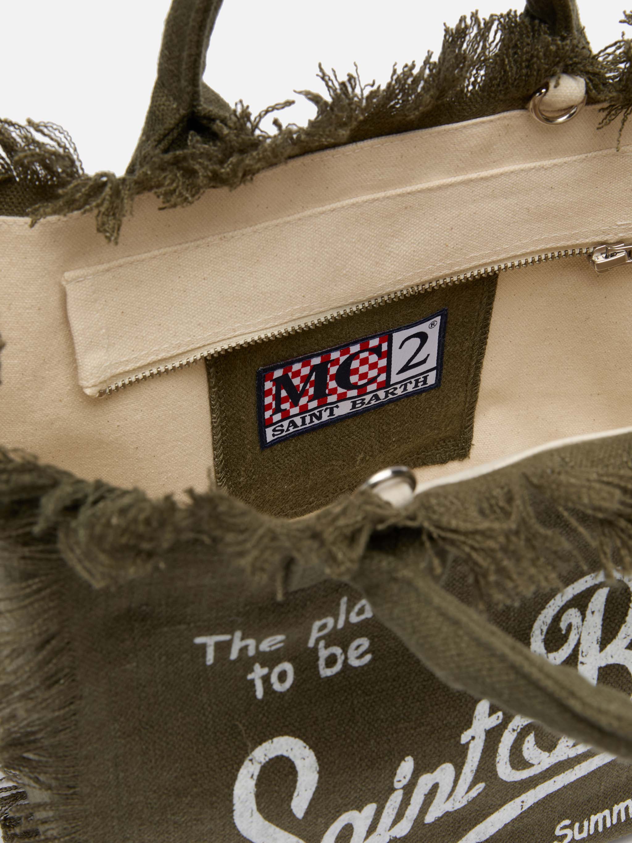 Borsa Colette in lino verde militare
