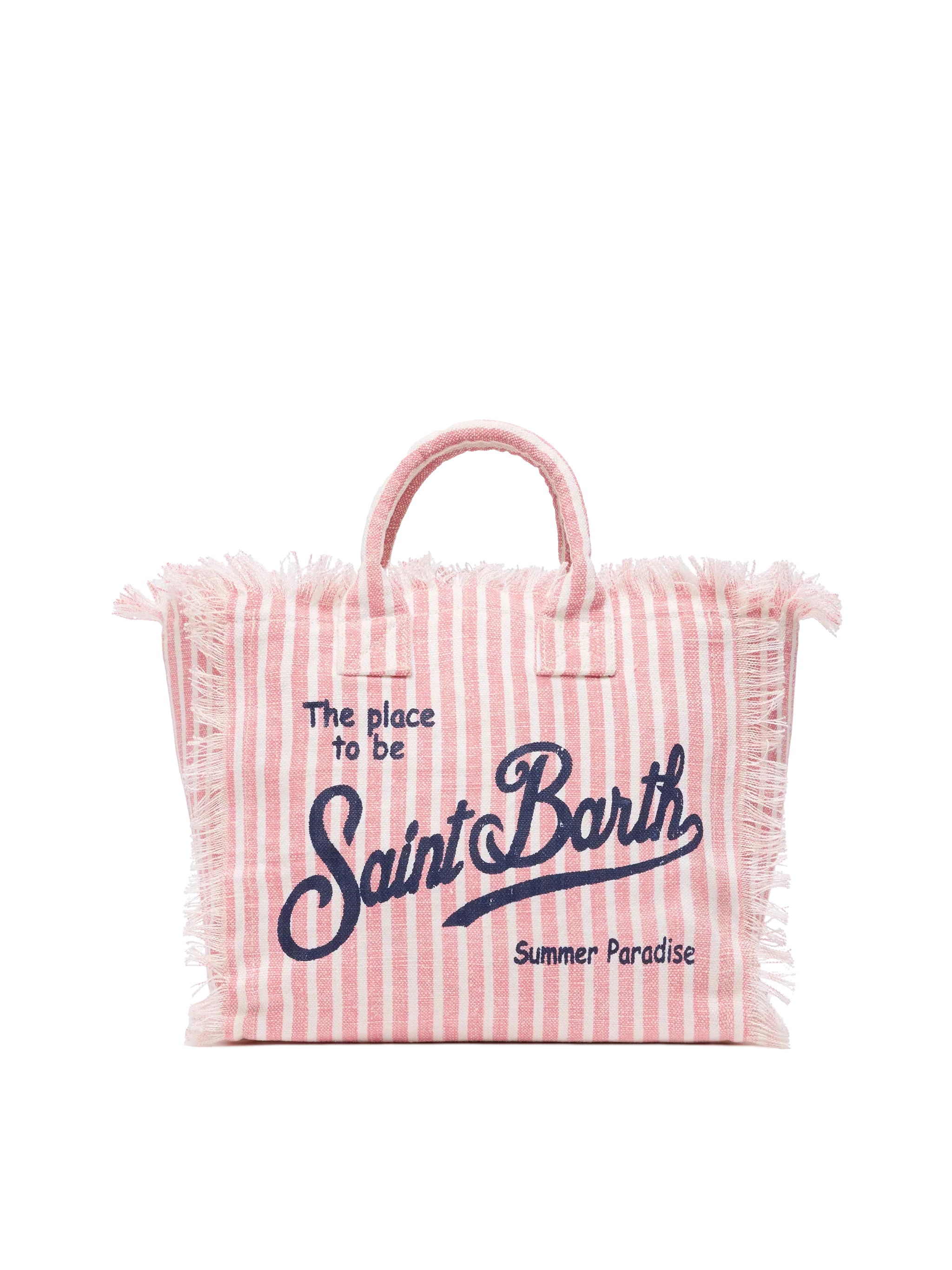 Borsa Colette in lino con stampa a righe