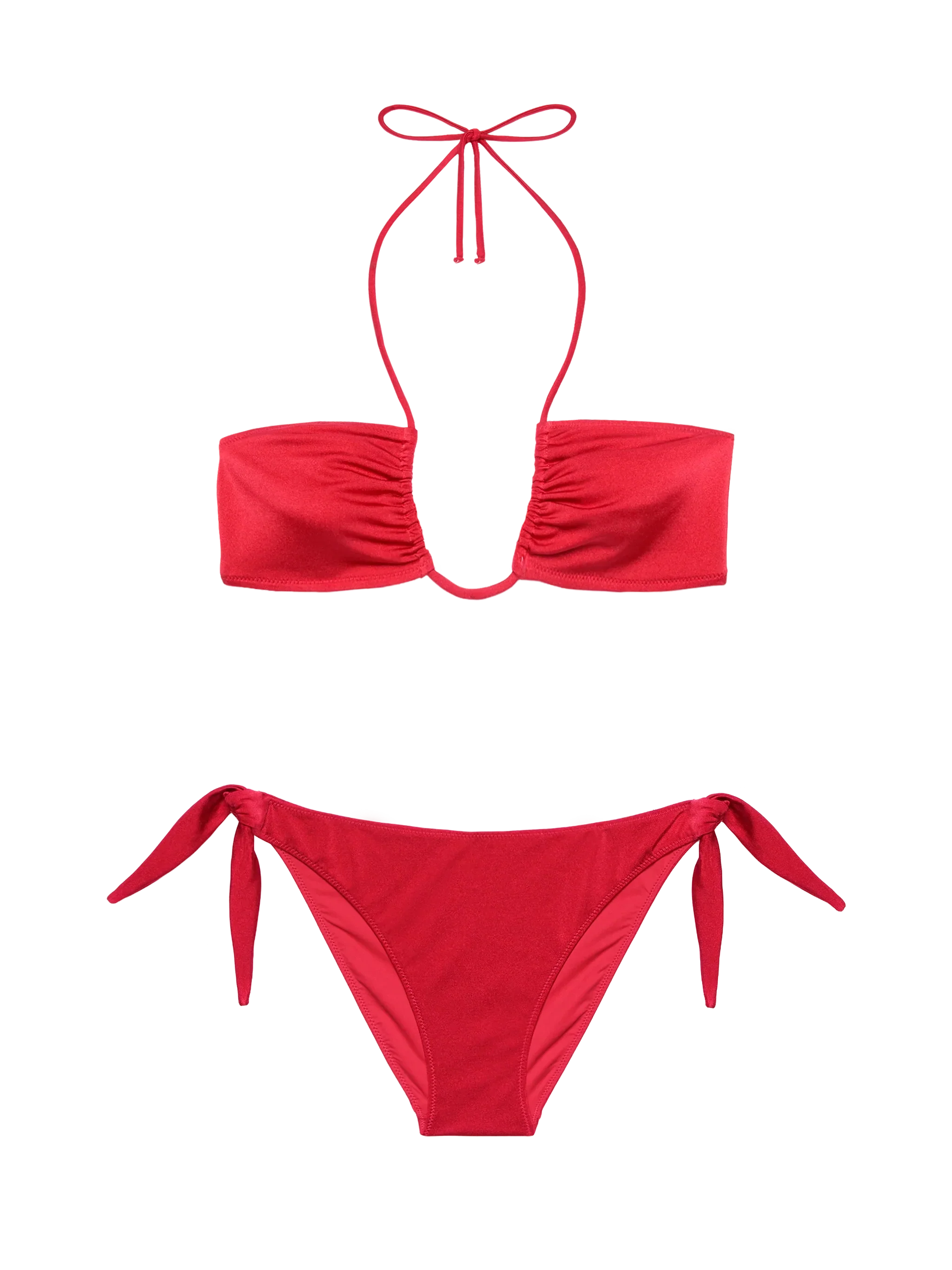 Shimmer brick red bandeau bikini Dhalia Yali
