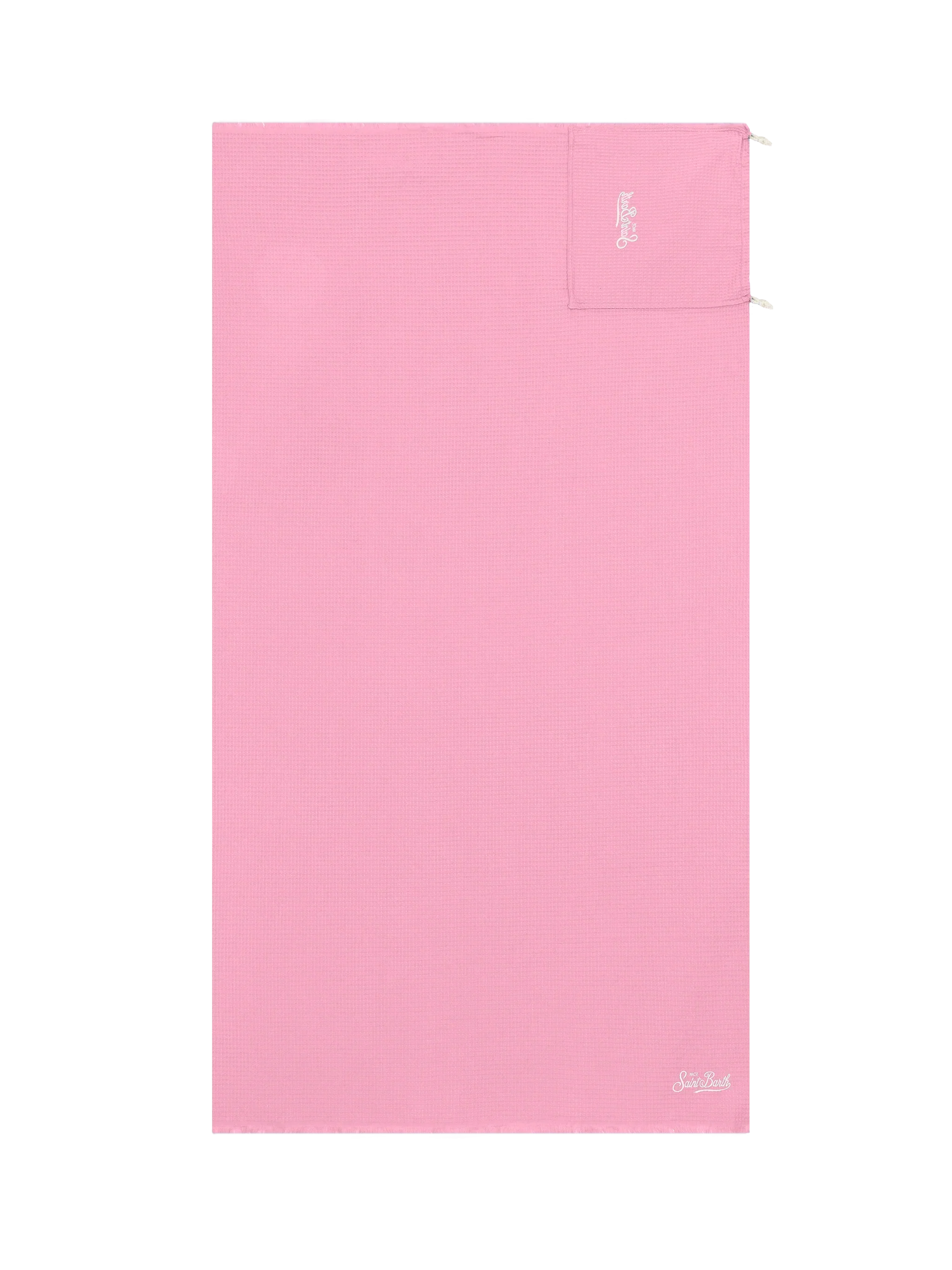 Pink honeycomb cotton FoutaSac beach towel