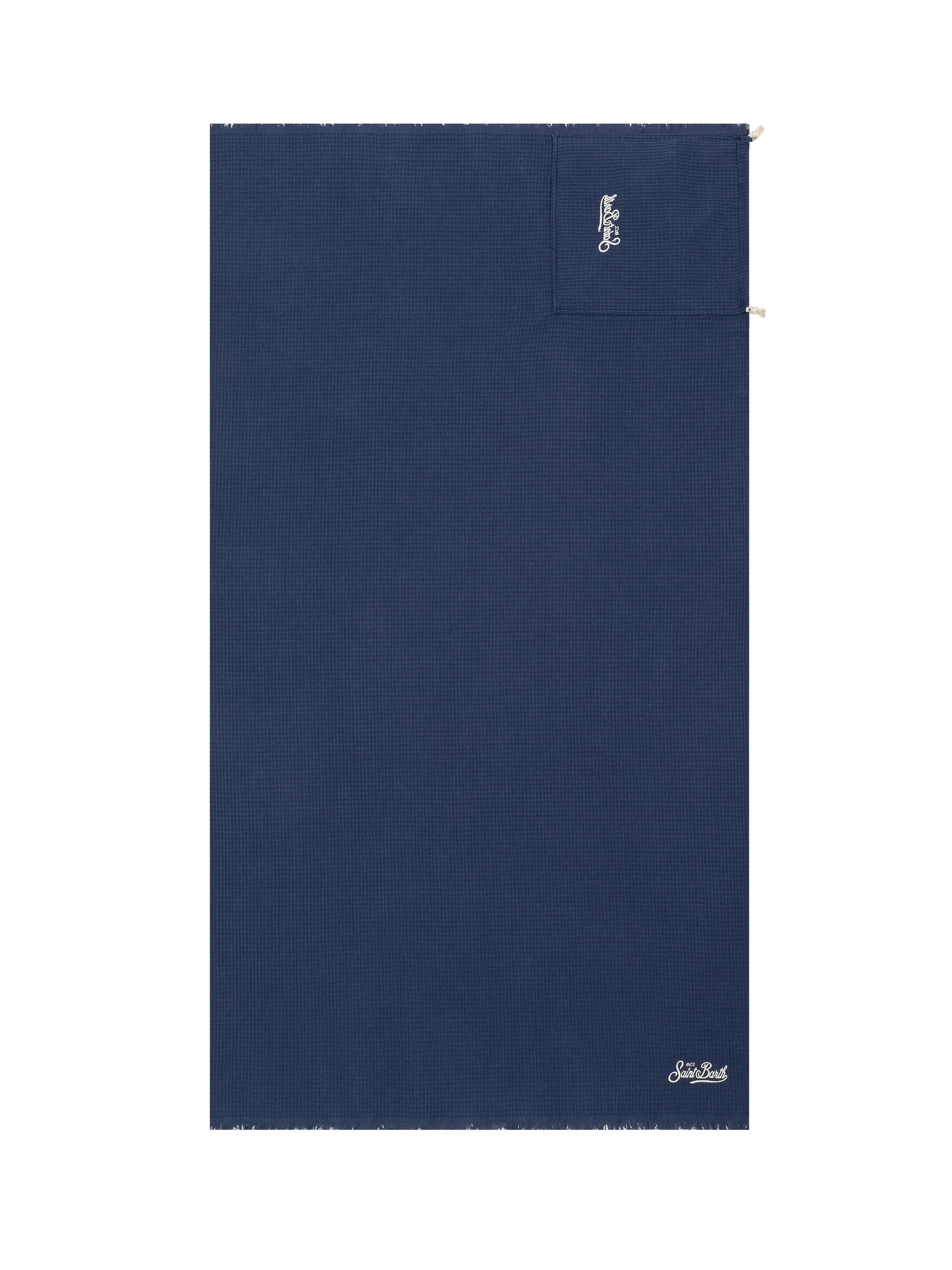 Navy blue honeycomb cotton FoutaSac beach towel
