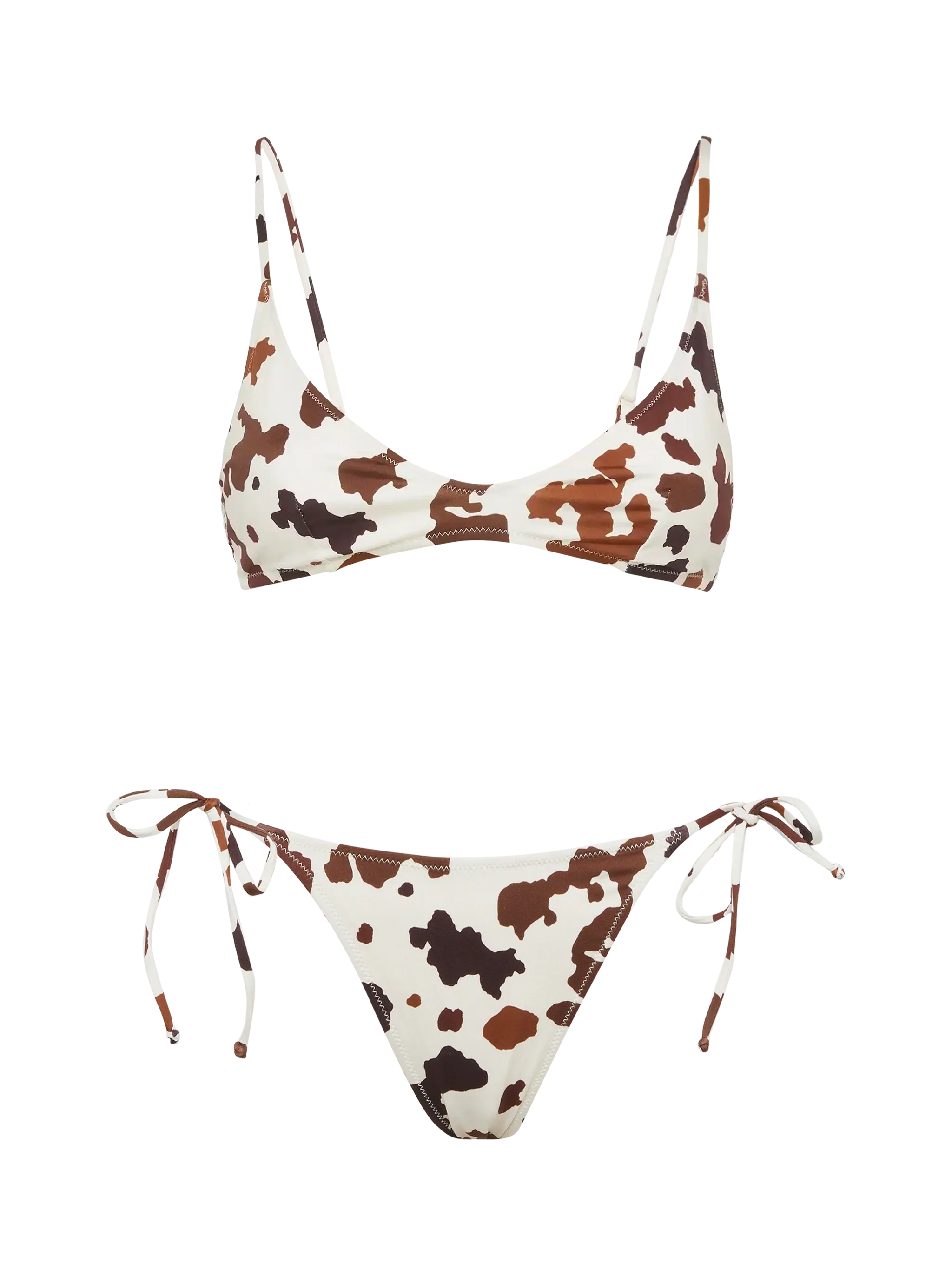 Scoop bralette bikini Paloma Norah with cow skin print