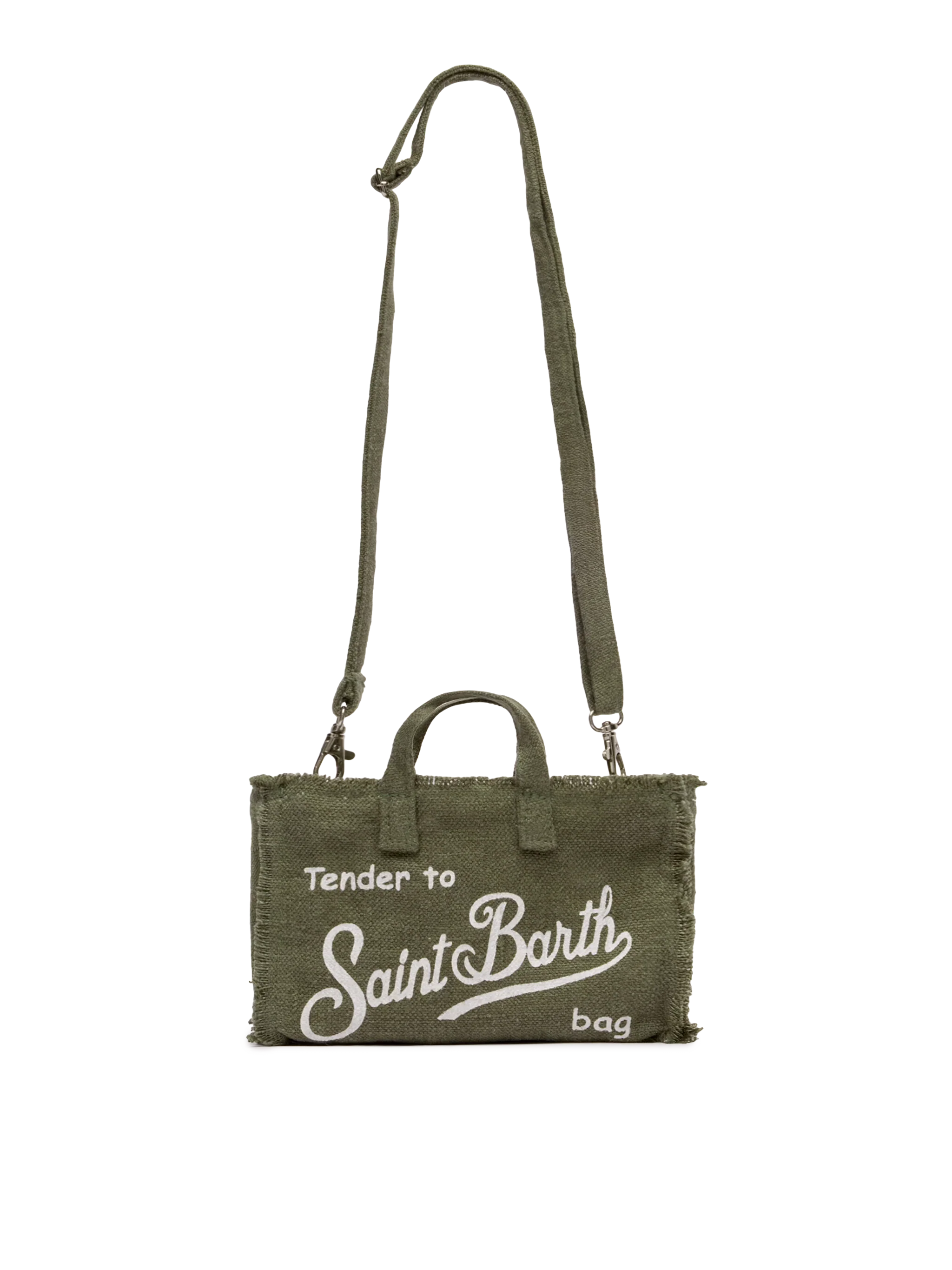 Military green linen Phone Bag