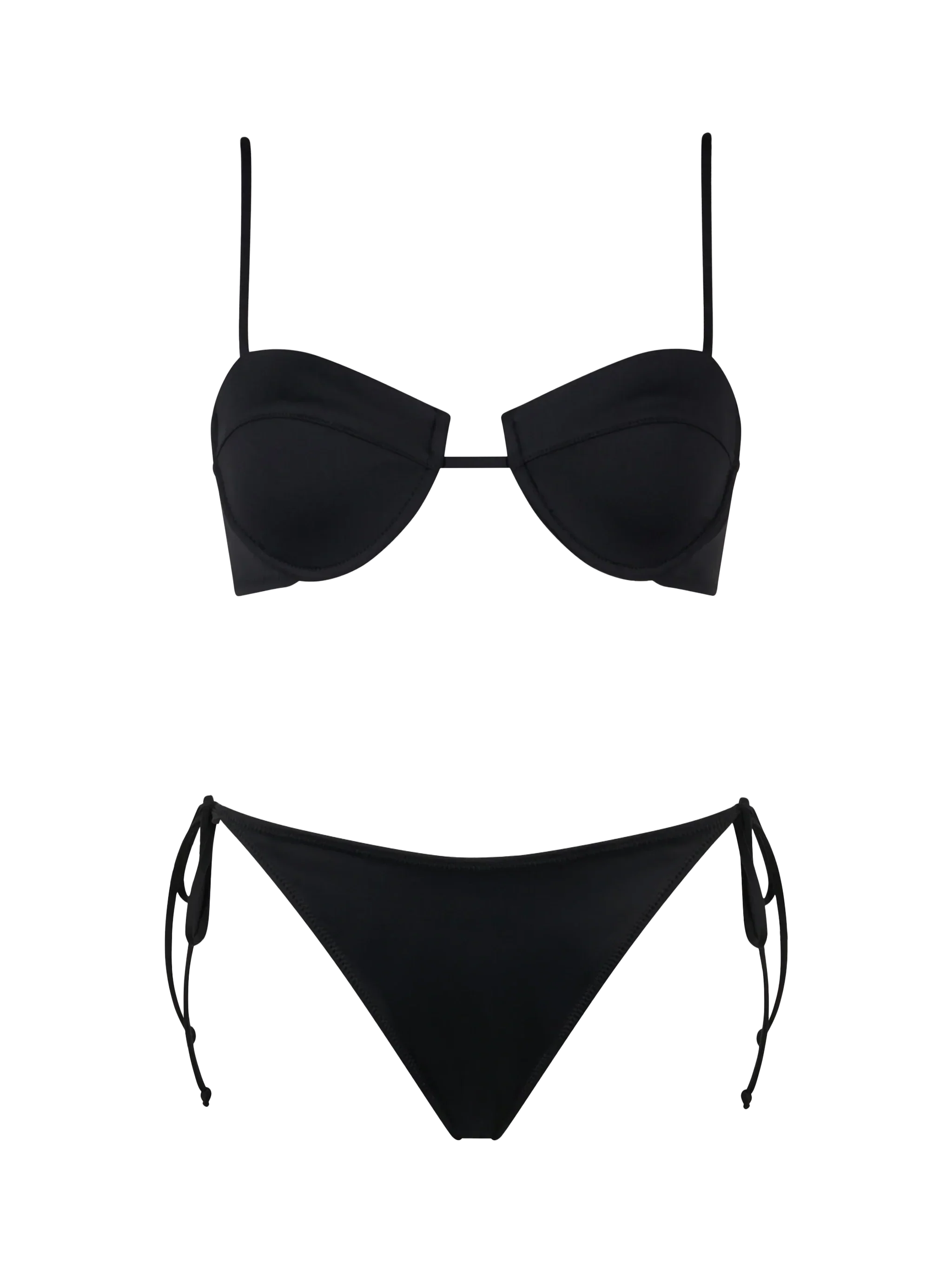 Woman black underwired bralette bikini Salina Virgo