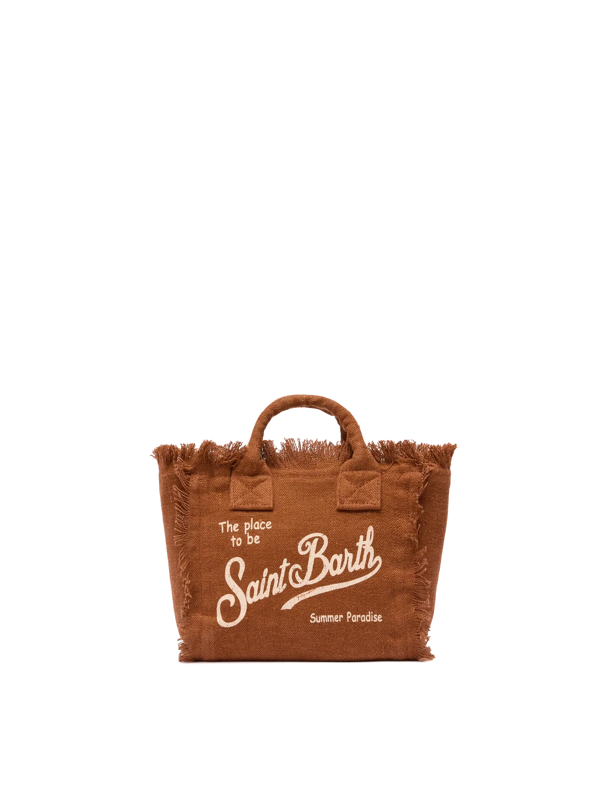 Borsa Mini Vanity in lino marrone