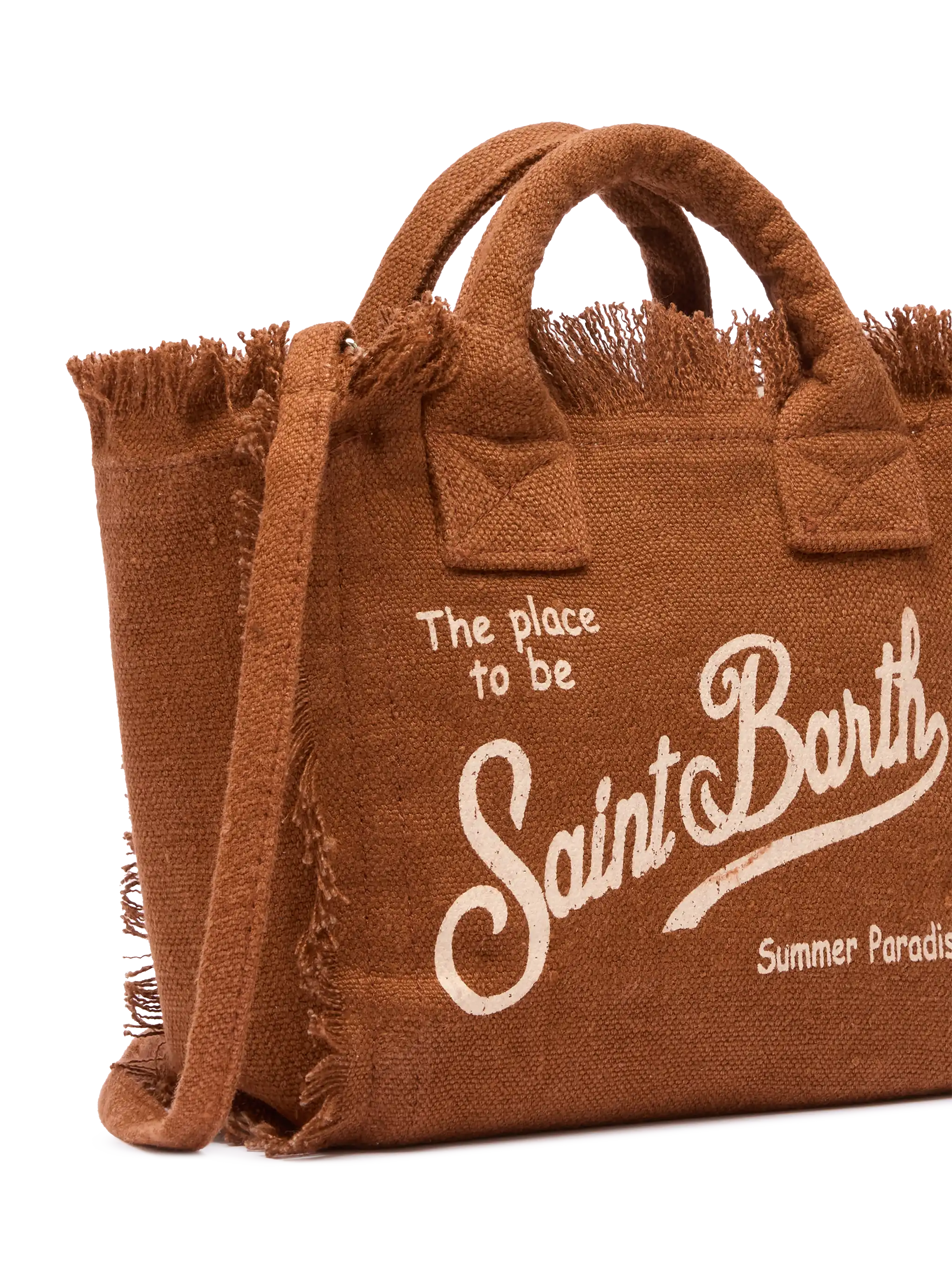 Borsa Mini Vanity in lino marrone
