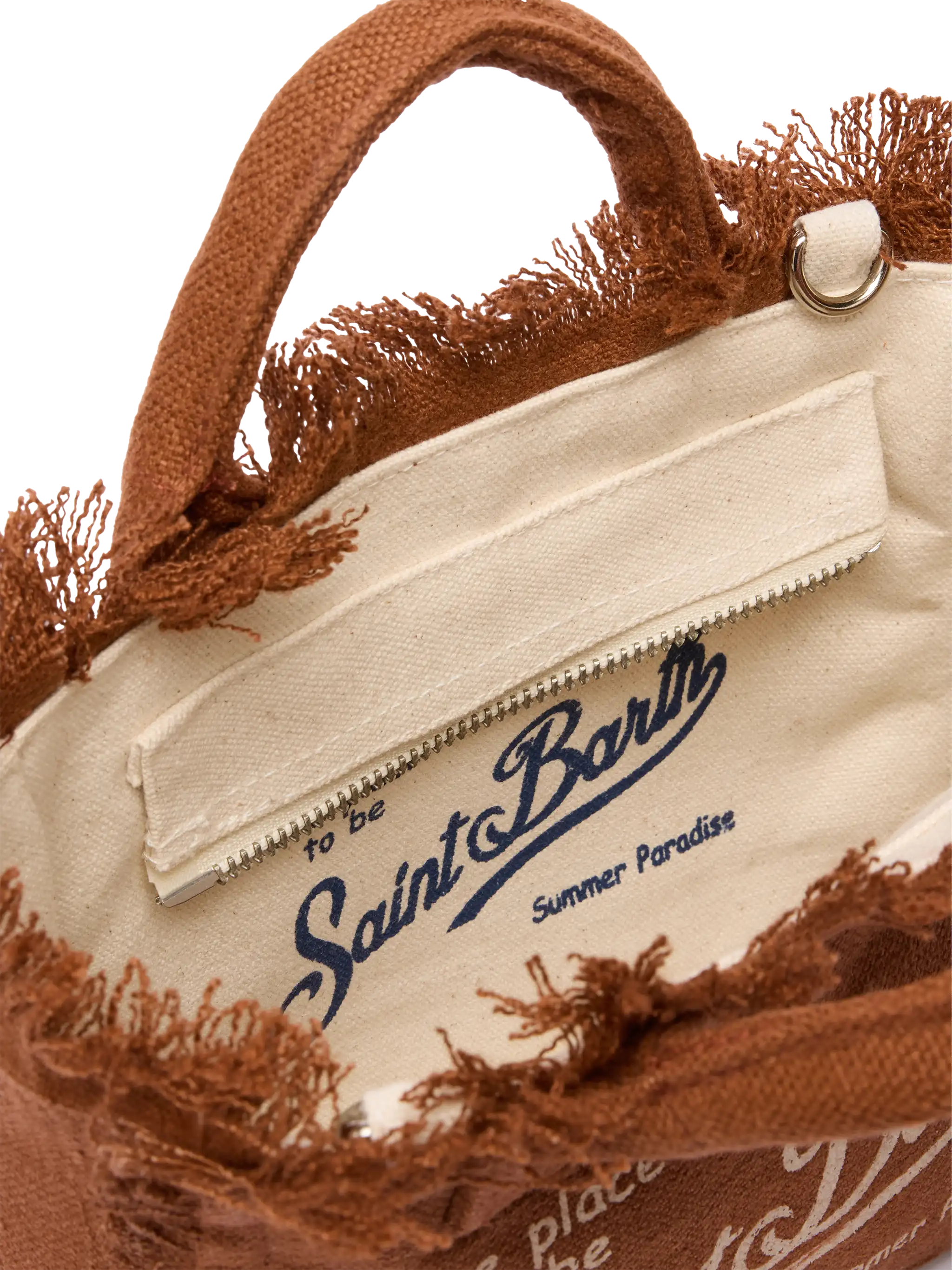 Borsa Mini Vanity in lino marrone