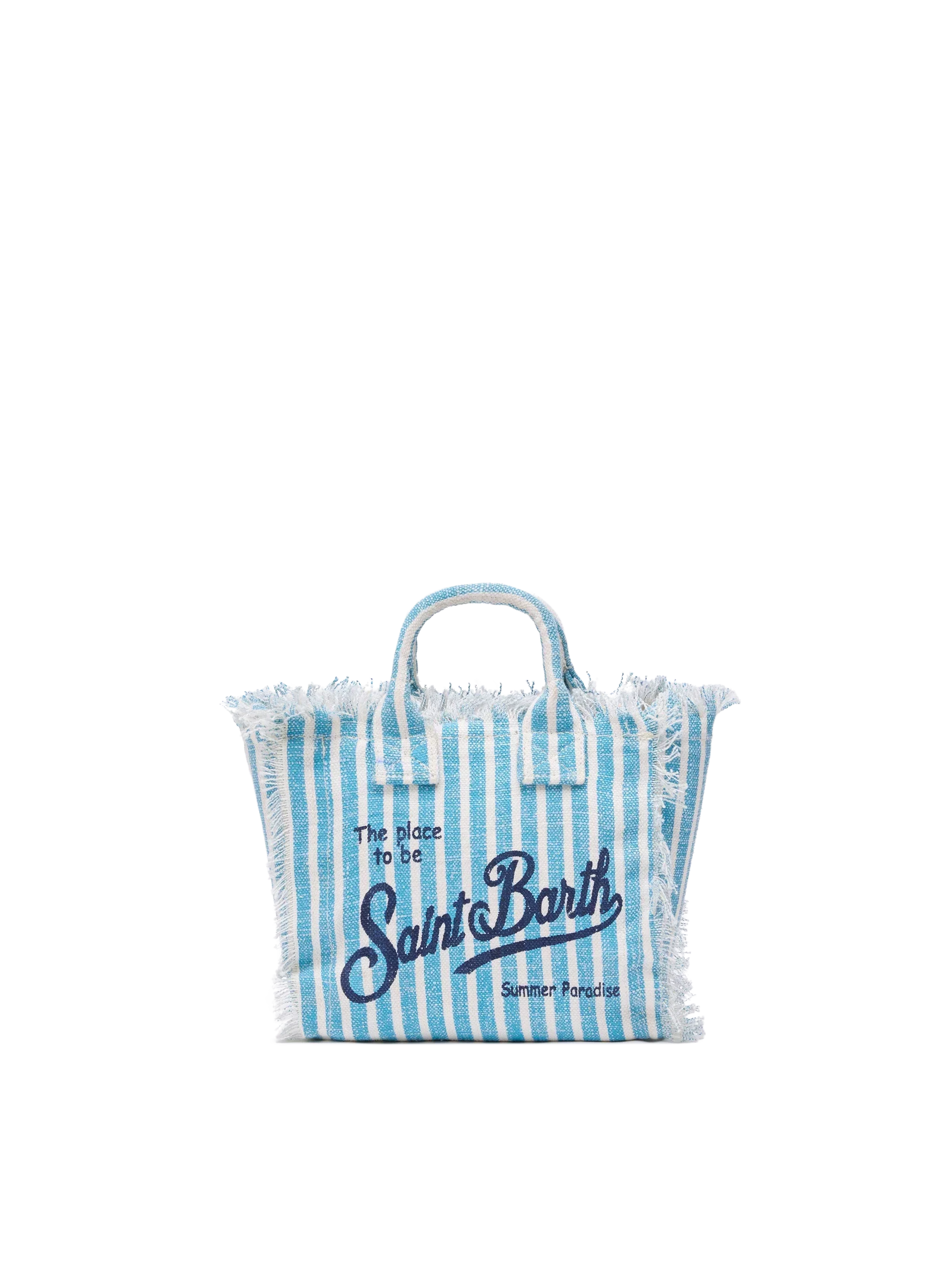 Borsa Mini Vanity Linen con stampa a righe