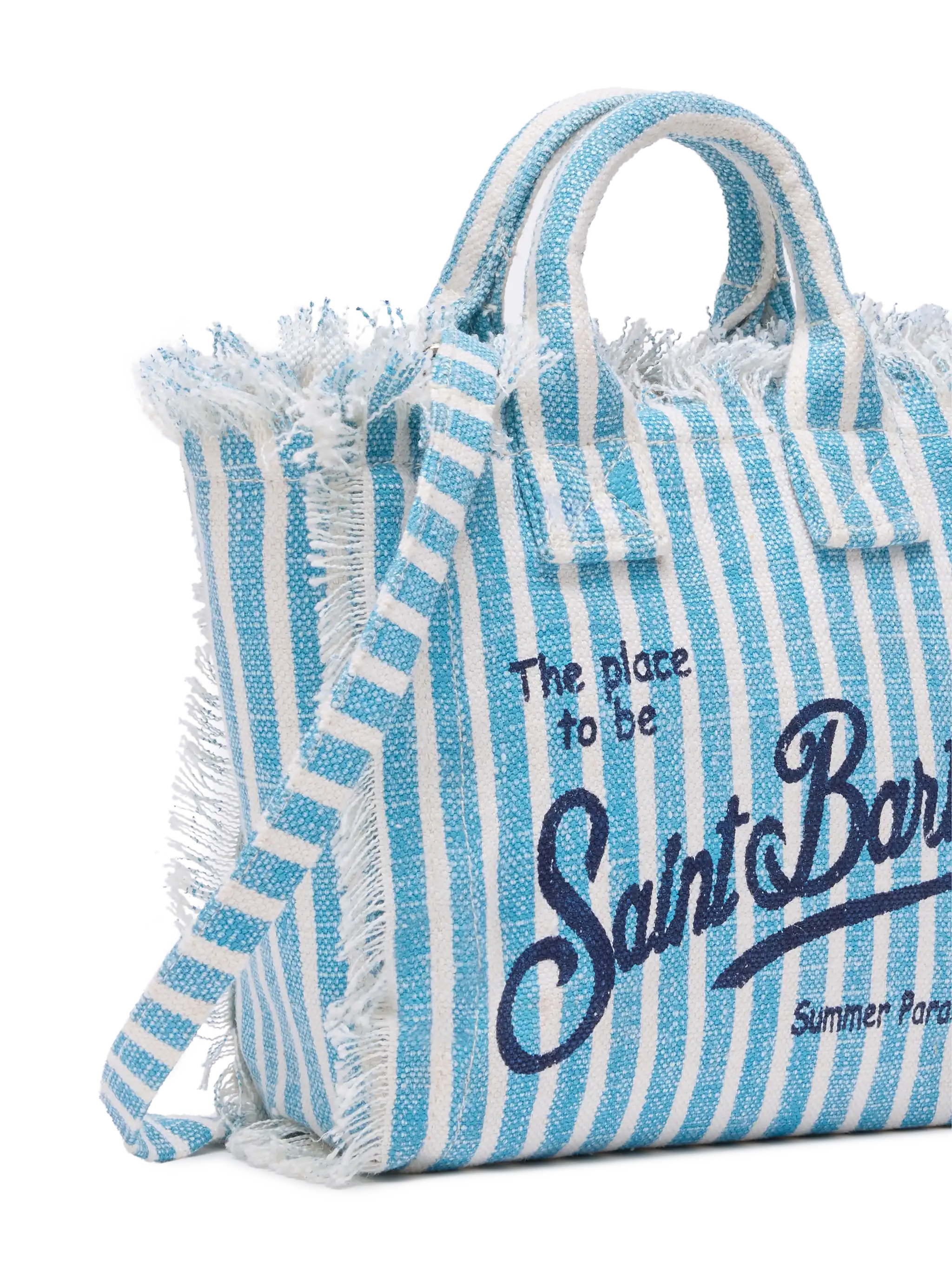 Borsa Mini Vanity Linen con stampa a righe
