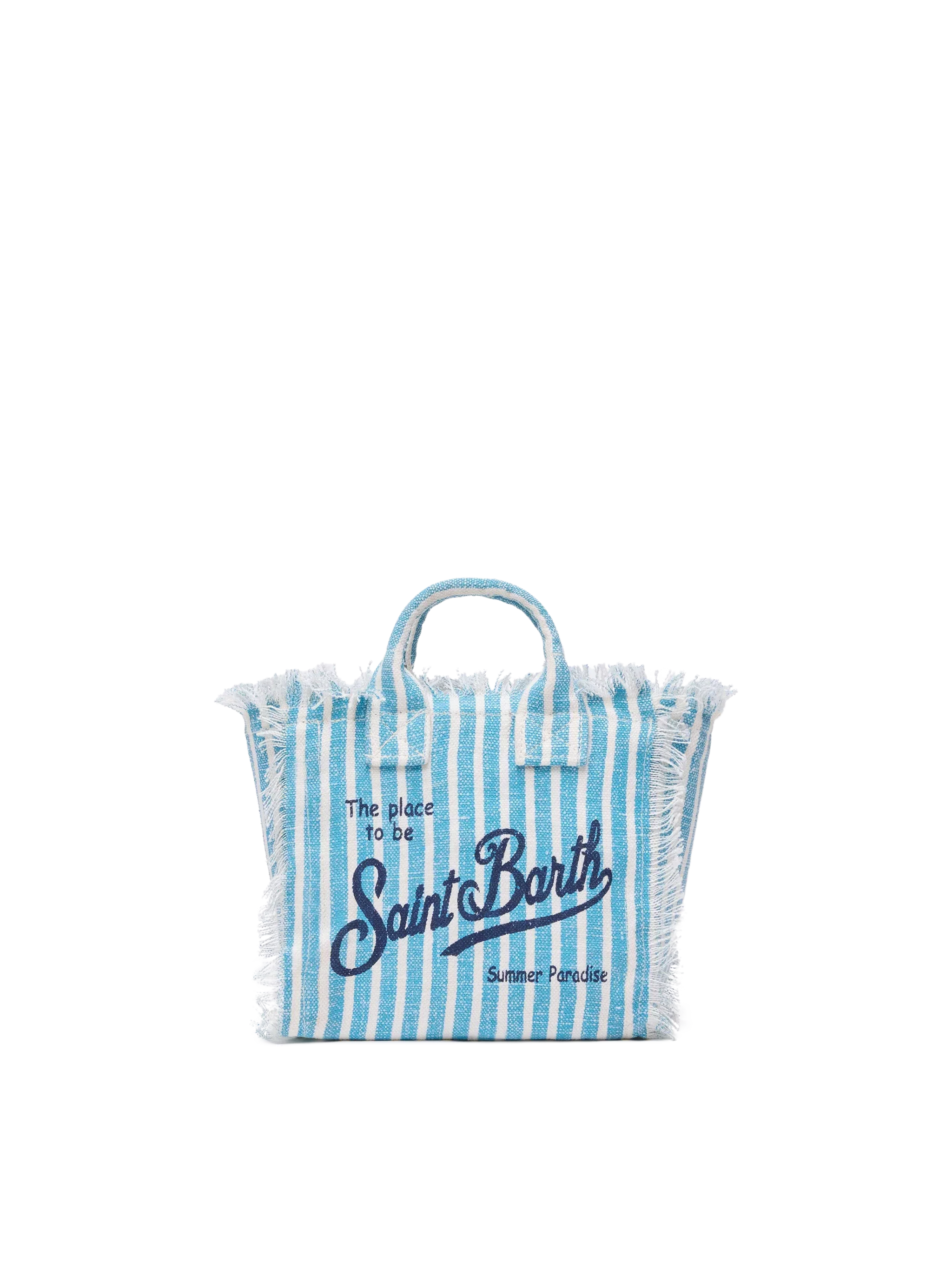 Borsa Mini Vanity Linen con stampa a righe