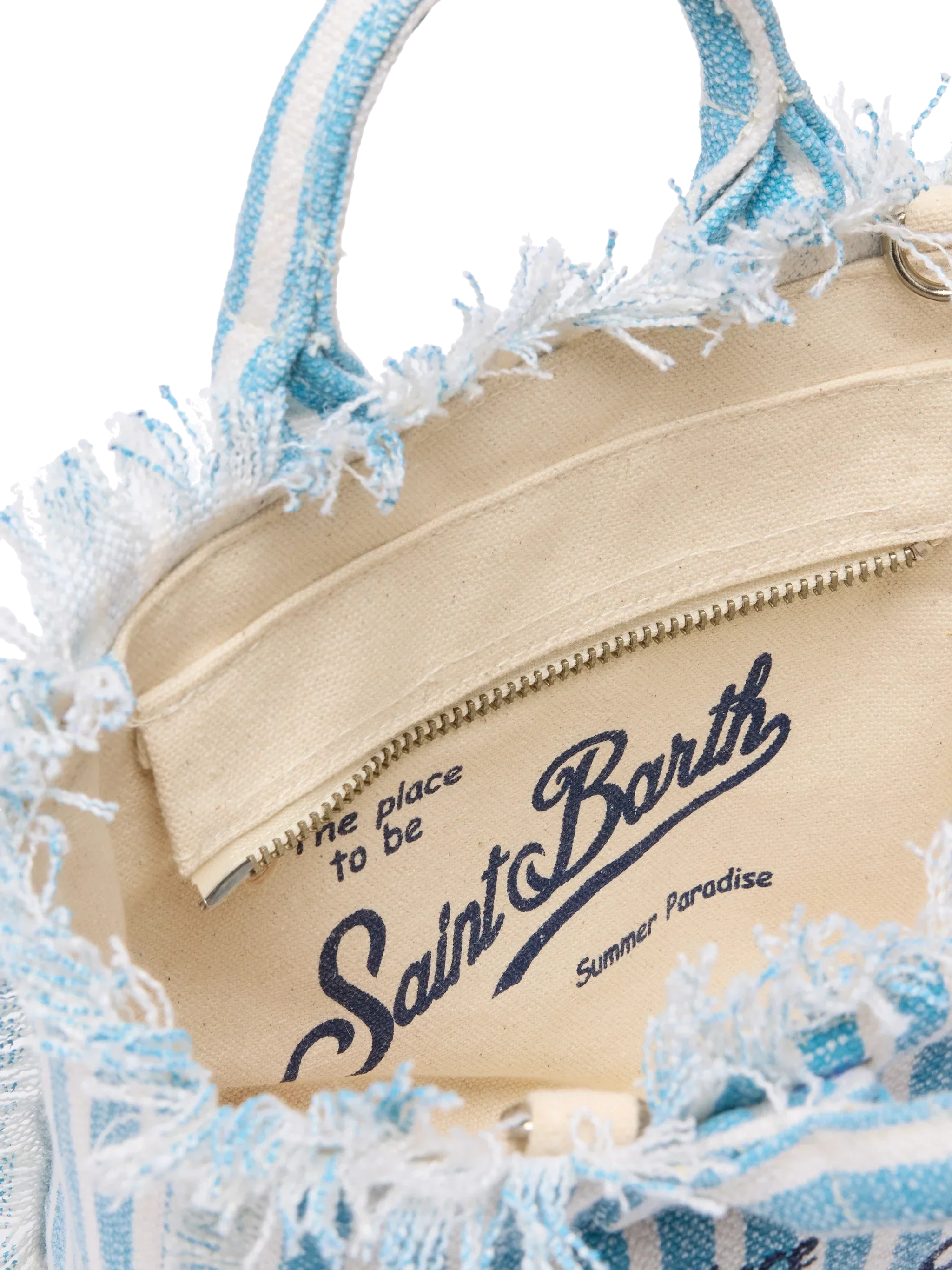 Borsa Mini Vanity Linen con stampa a righe