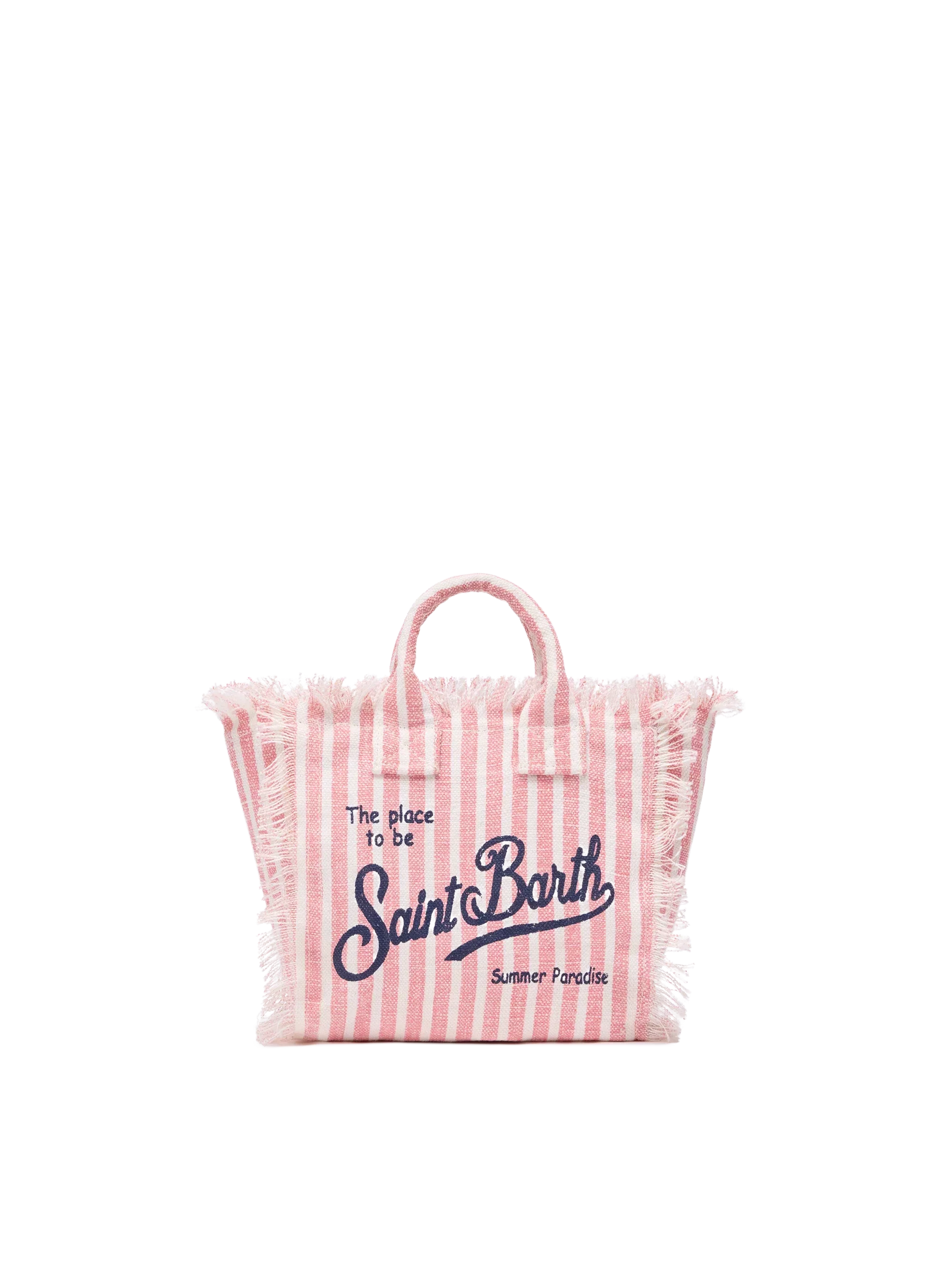 Borsa Mini Vanity Linen con stampa a righe