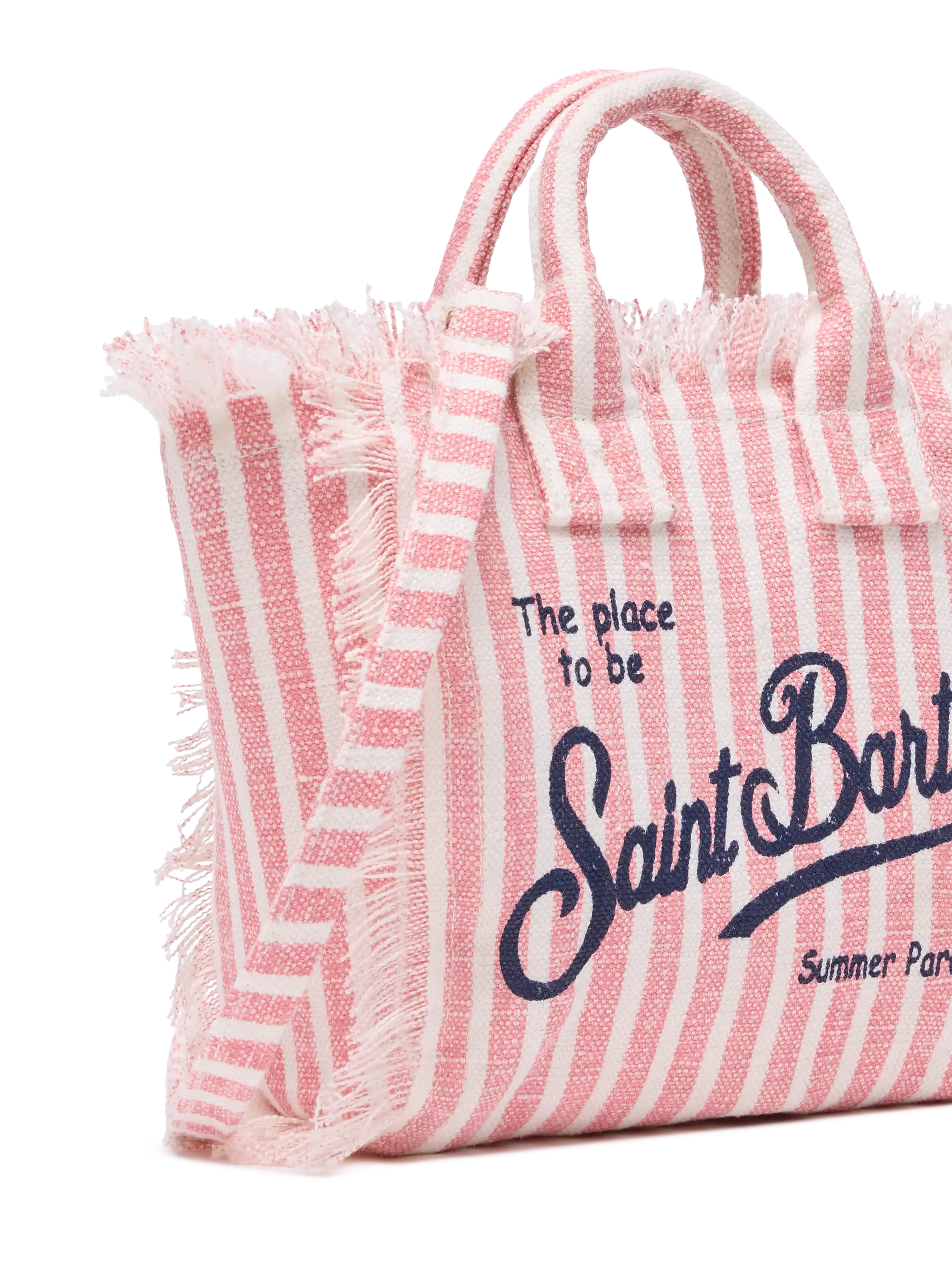 Borsa Mini Vanity Linen con stampa a righe