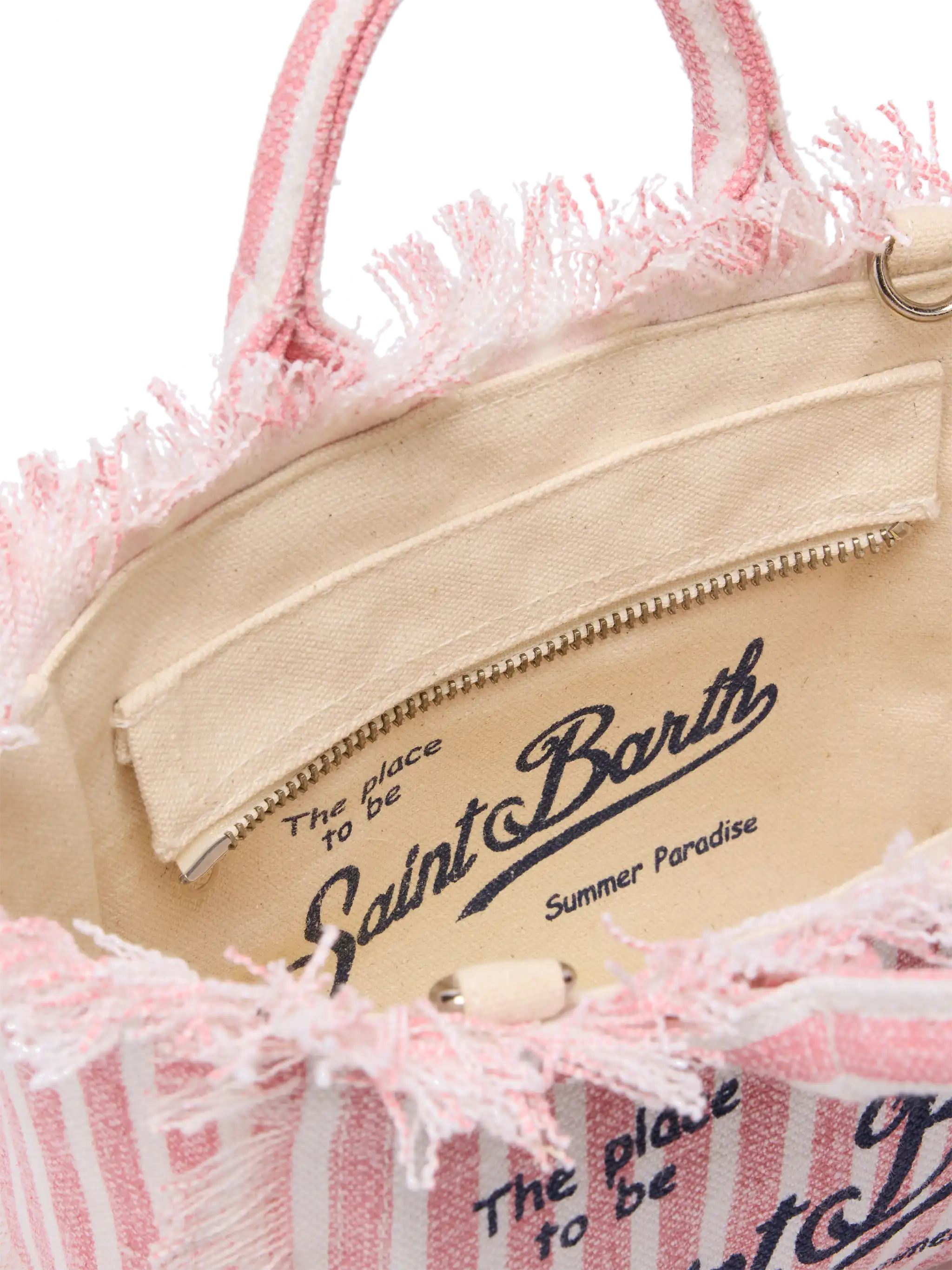Borsa Mini Vanity Linen con stampa a righe