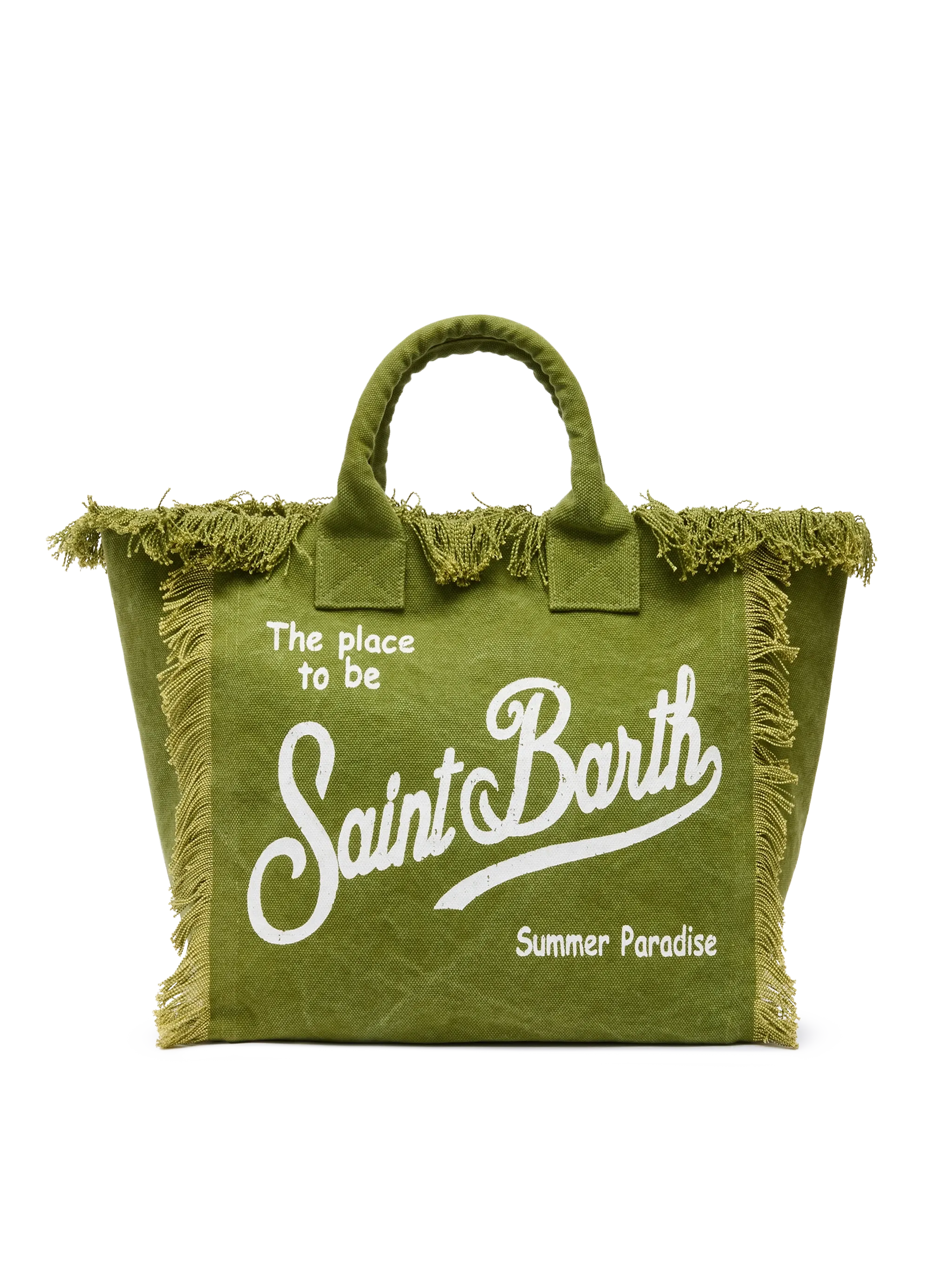 Military green cotton canvas Vanity tote bag
