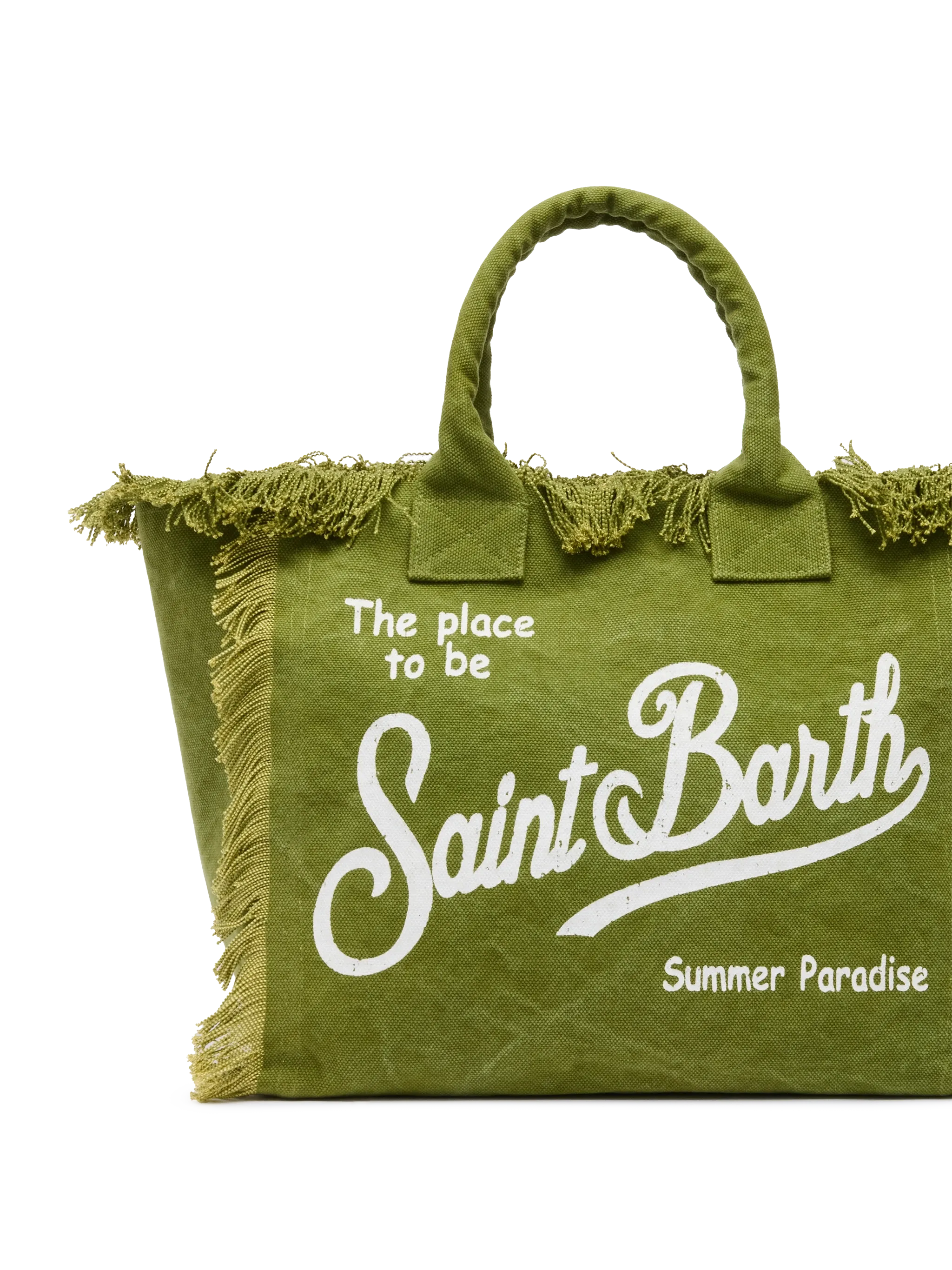 Military green cotton canvas Vanity tote bag