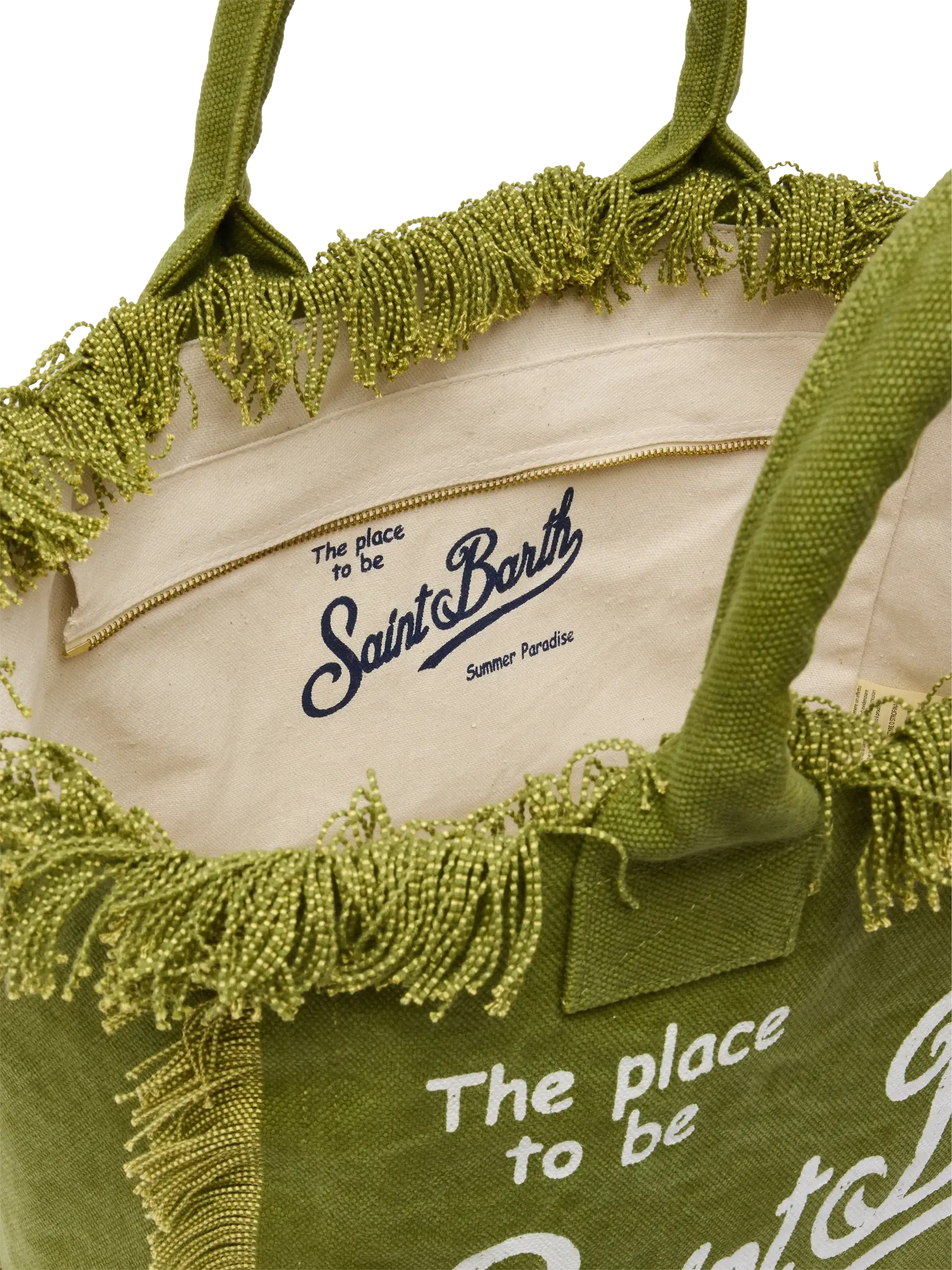 Military green cotton canvas Vanity tote bag