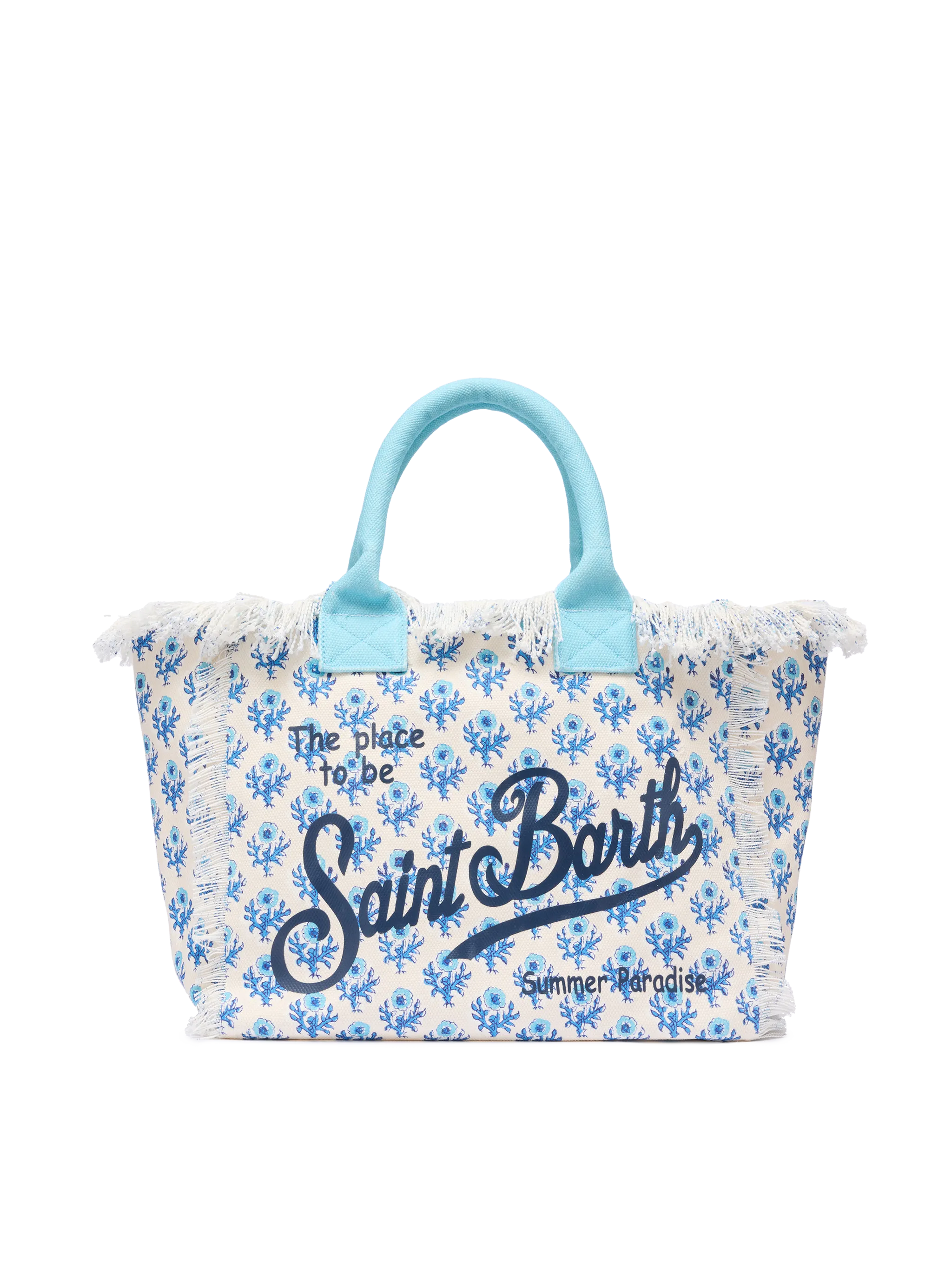 Borsa a spalla Vanity in canvas di cotone con stampa floreale