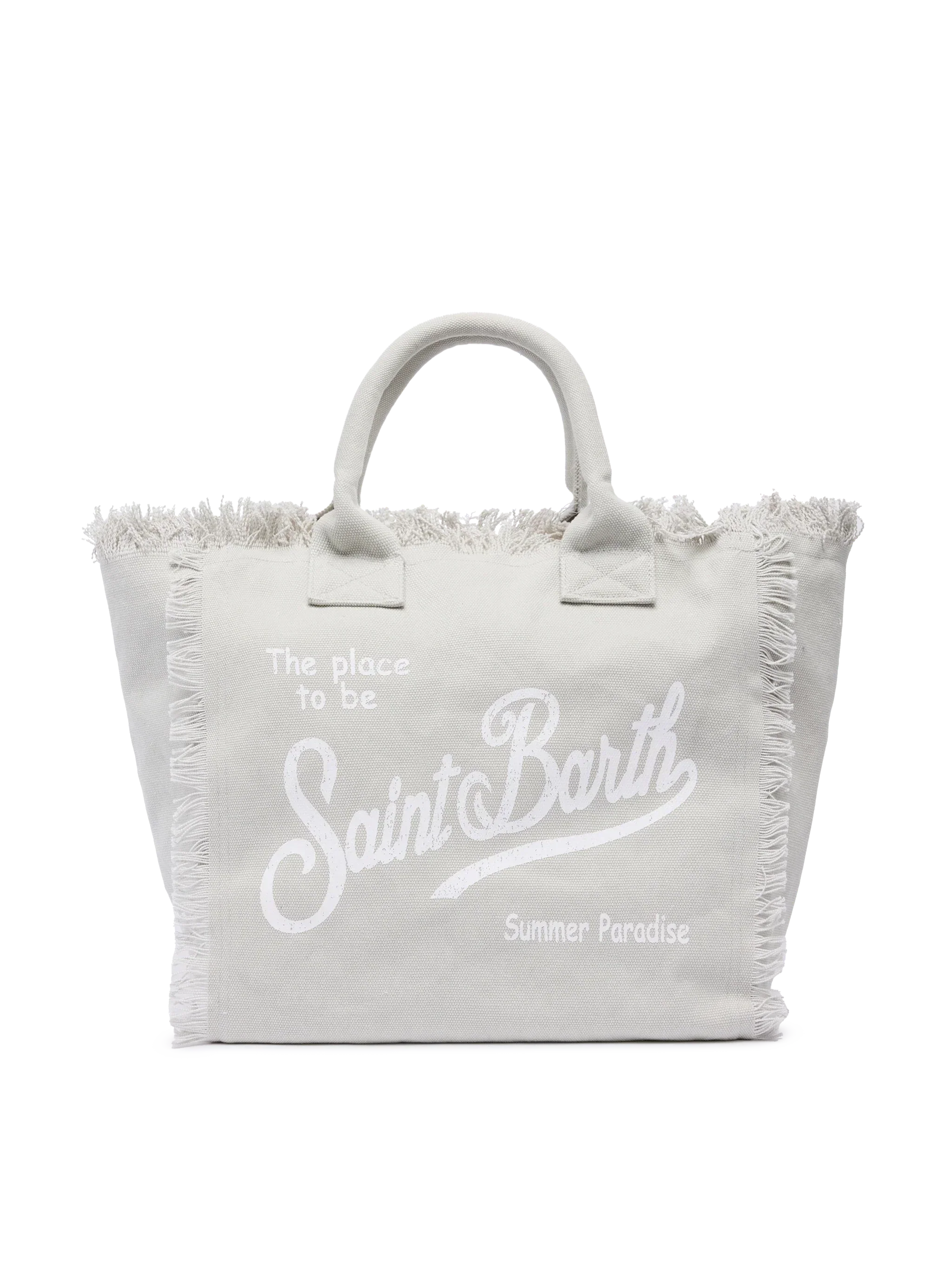 Borsa a spalla Vanity in canvas di cotone grigio