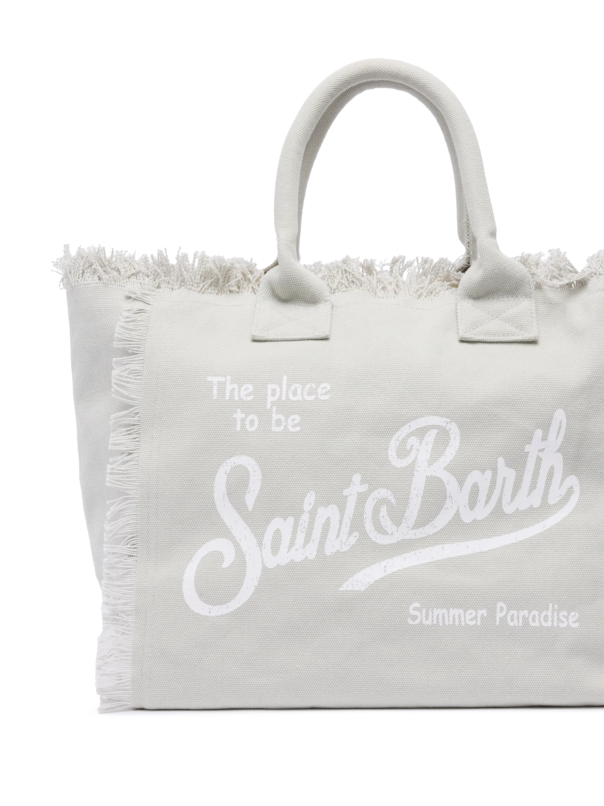 Borsa a spalla Vanity in canvas di cotone grigio