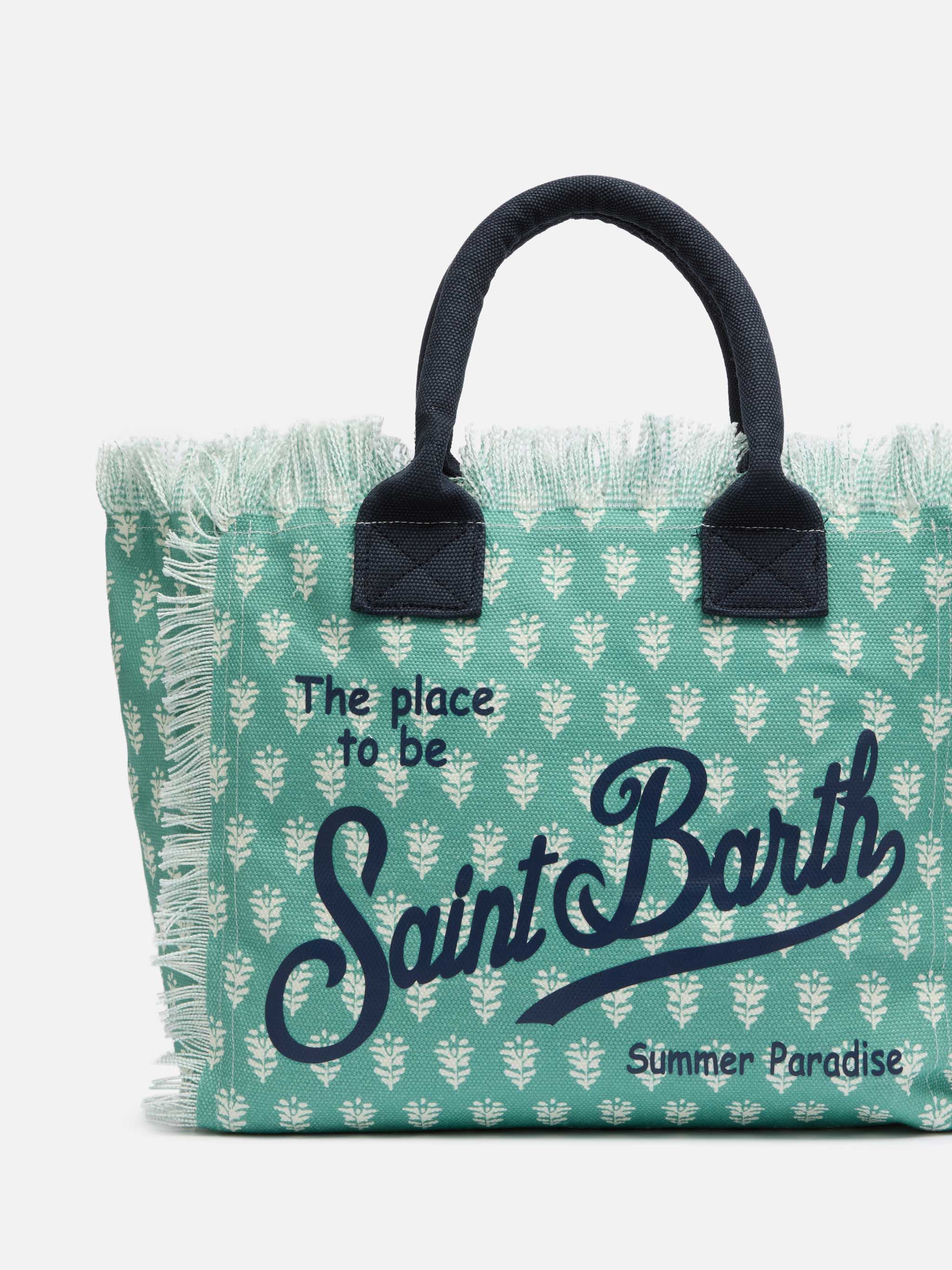 Borsa a spalla Vanity in canvas di cotone con stampa floreale