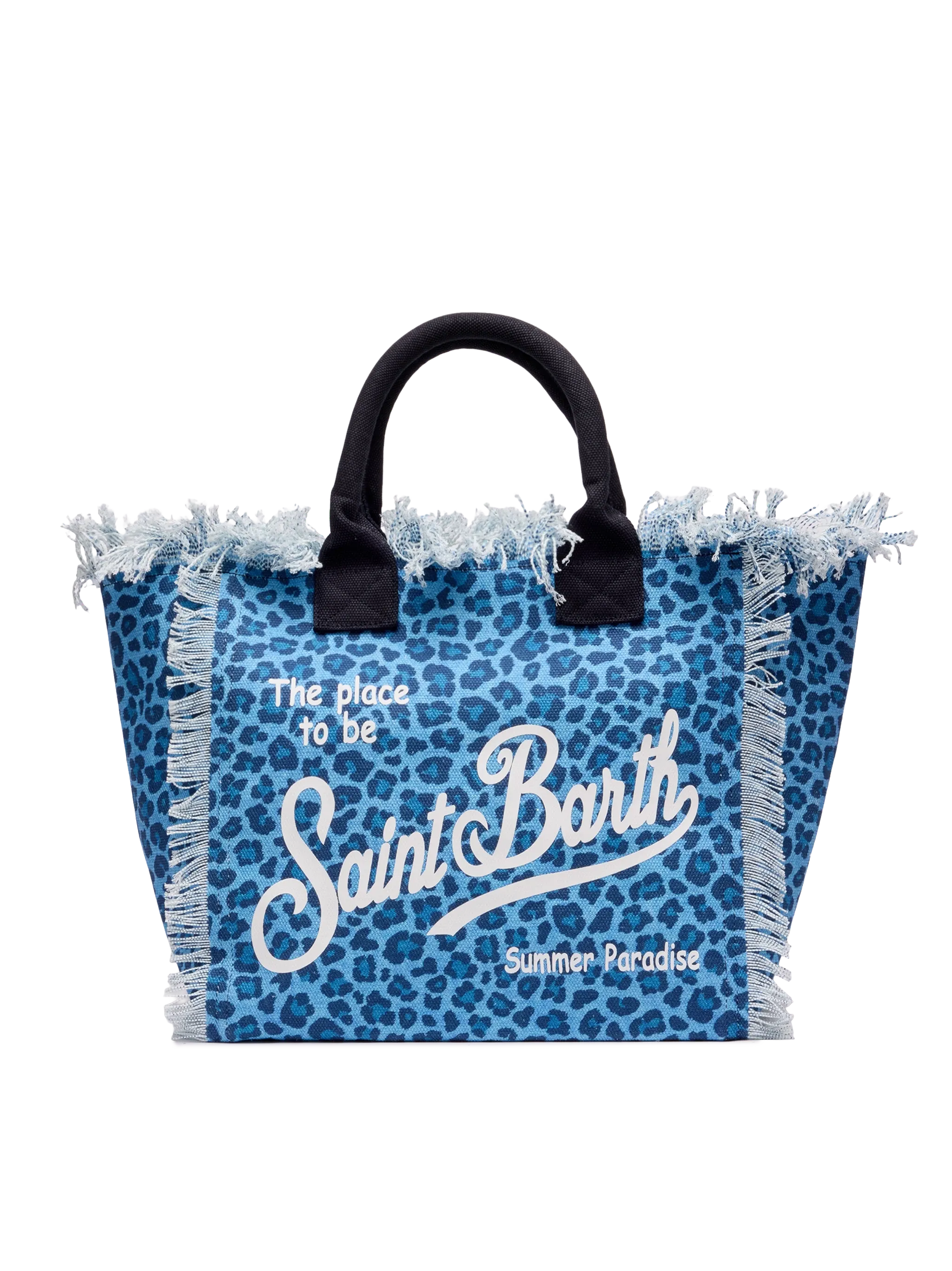 Borsa a spalla Vanity in canvas di cotone con stampa animalier