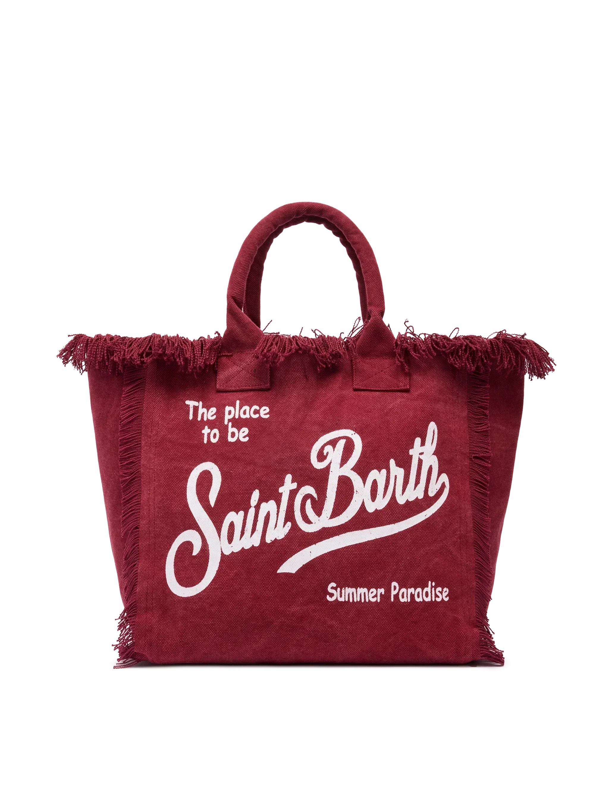 Borsa a spalla Vanity in canvas di cotone bordeaux