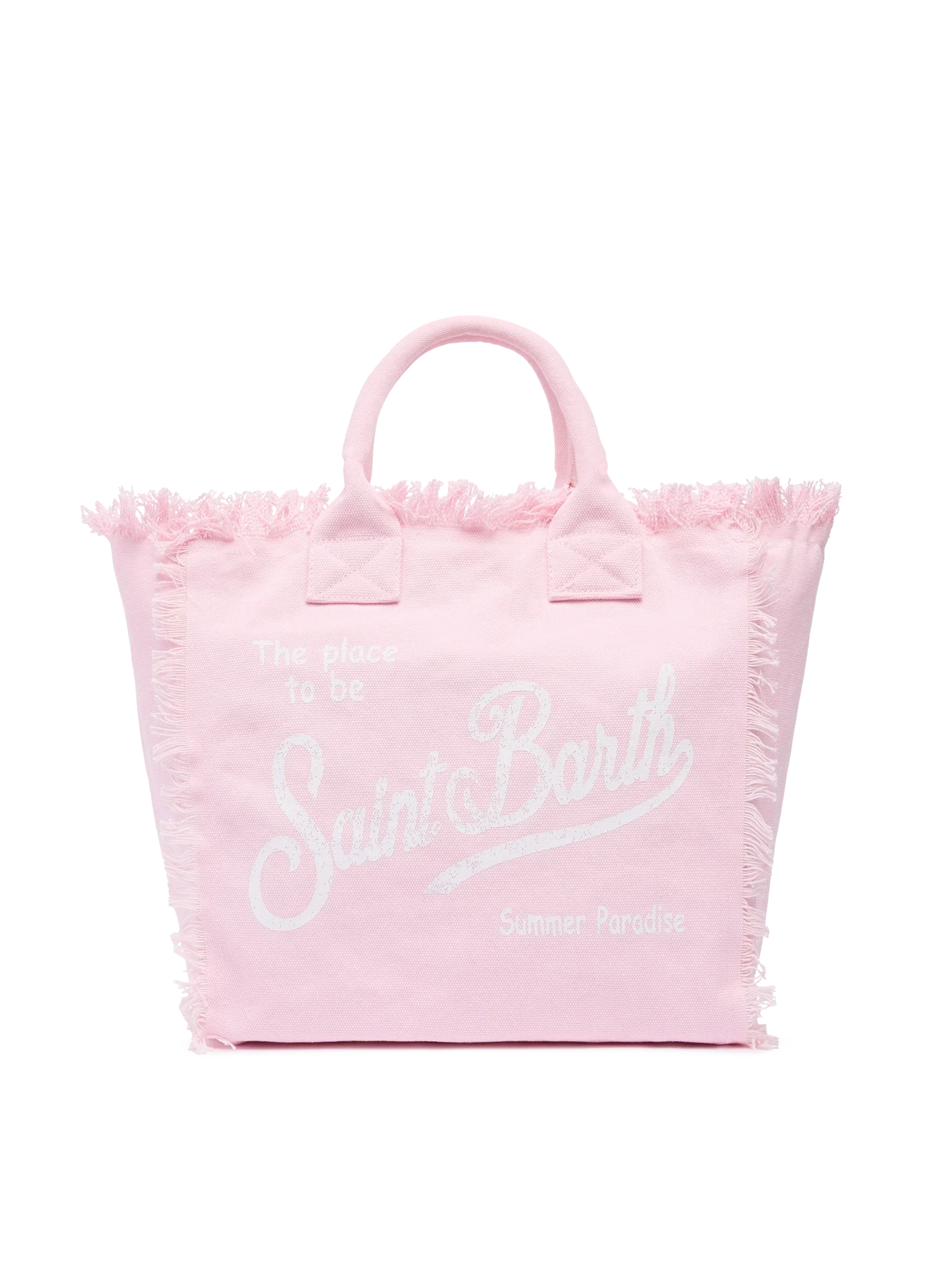 Borsa a spalla Vanity in canvas di cotone rosa