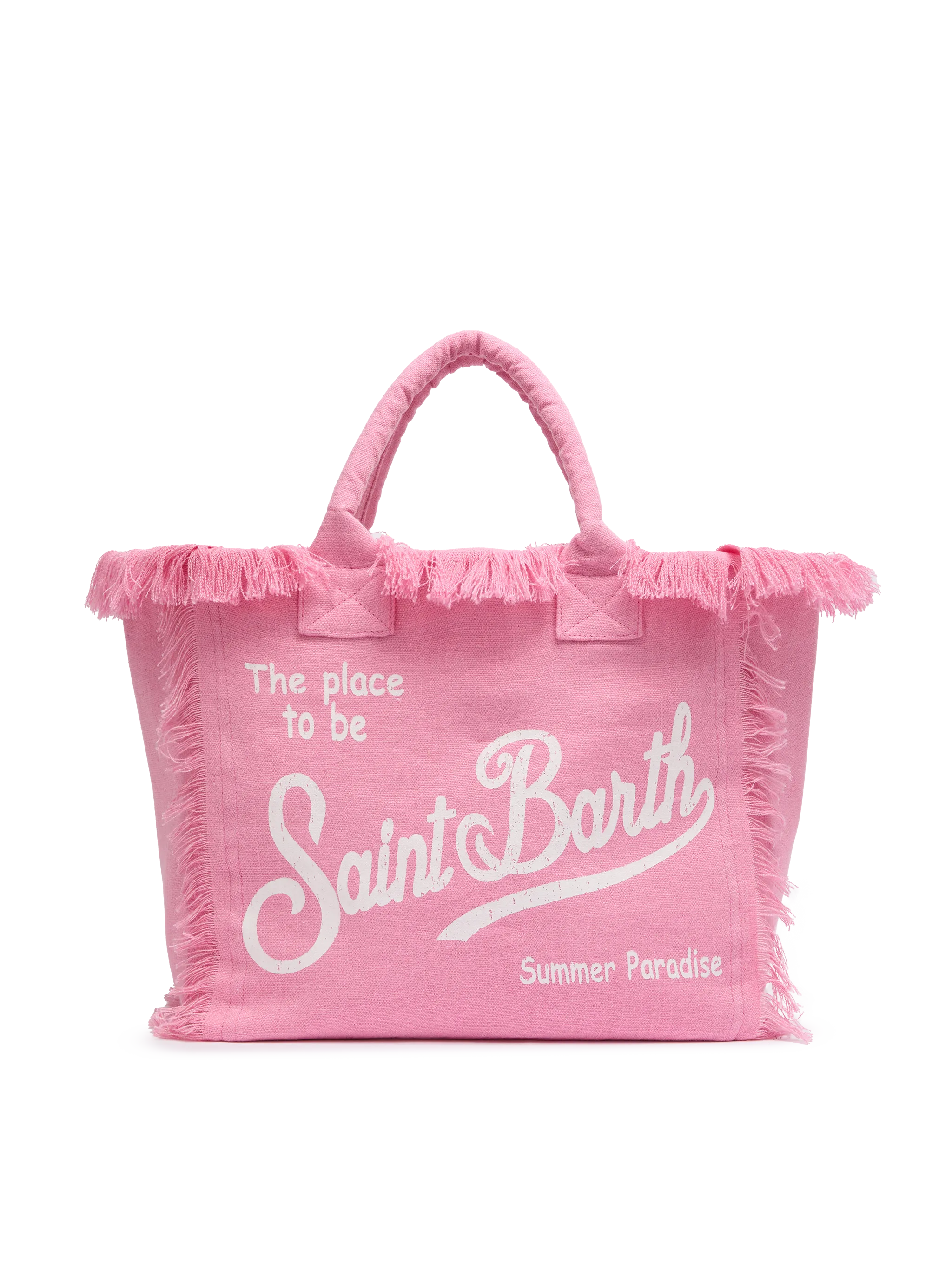 Borsa a spalla Vanity in lino rosa
