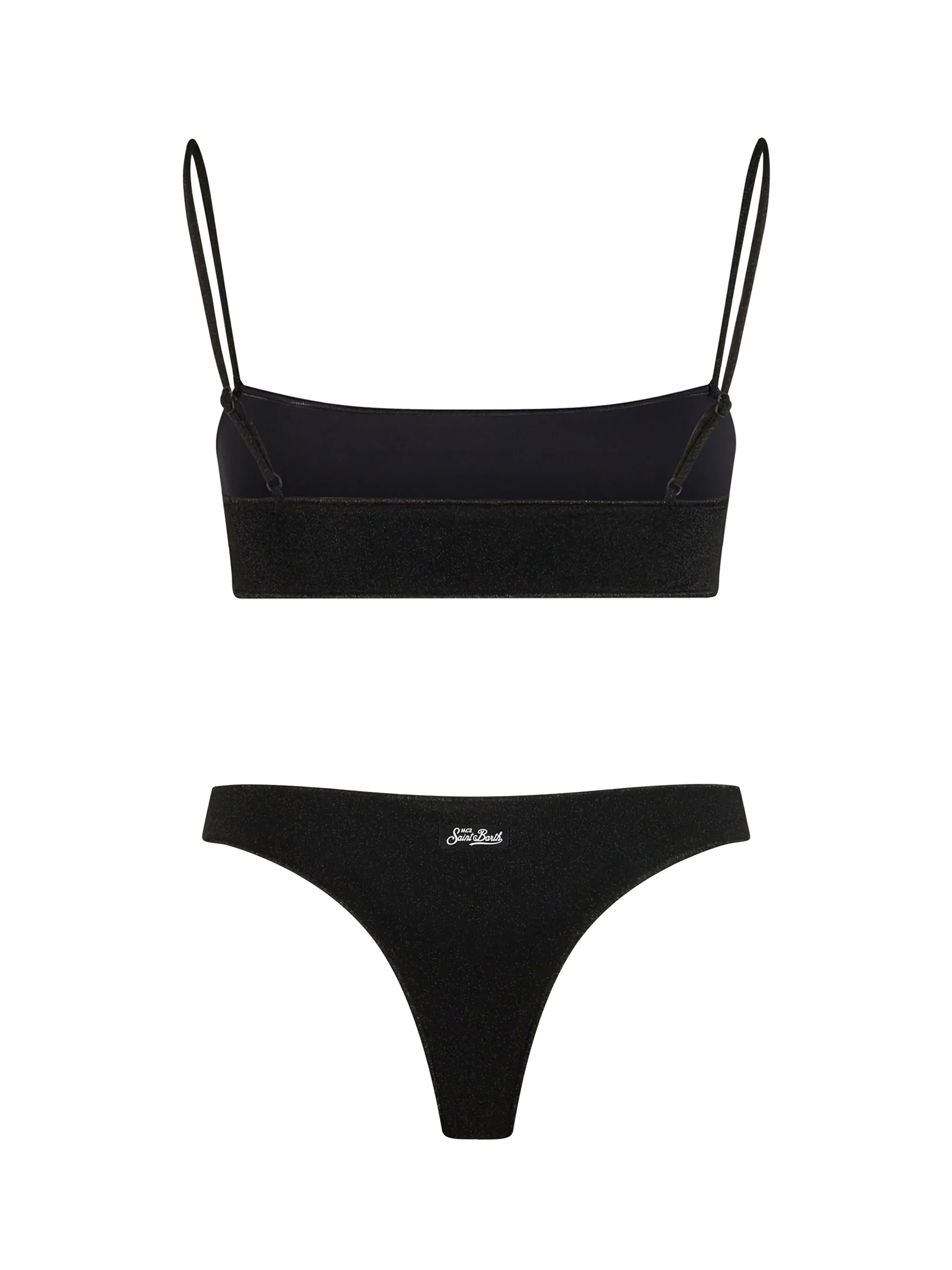 Woman black lurex bralette bikini Sadie Naomi