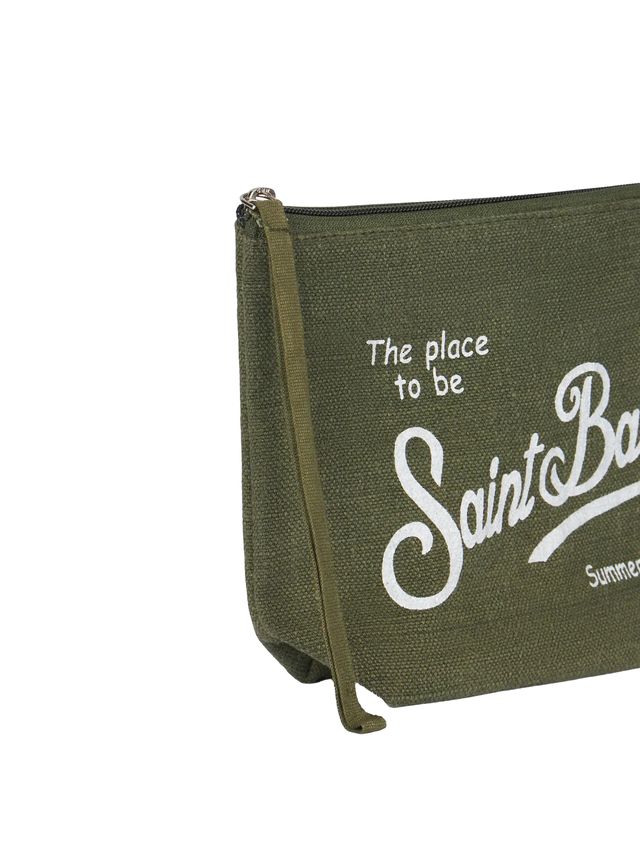 Pochette Aline in lino verde militare