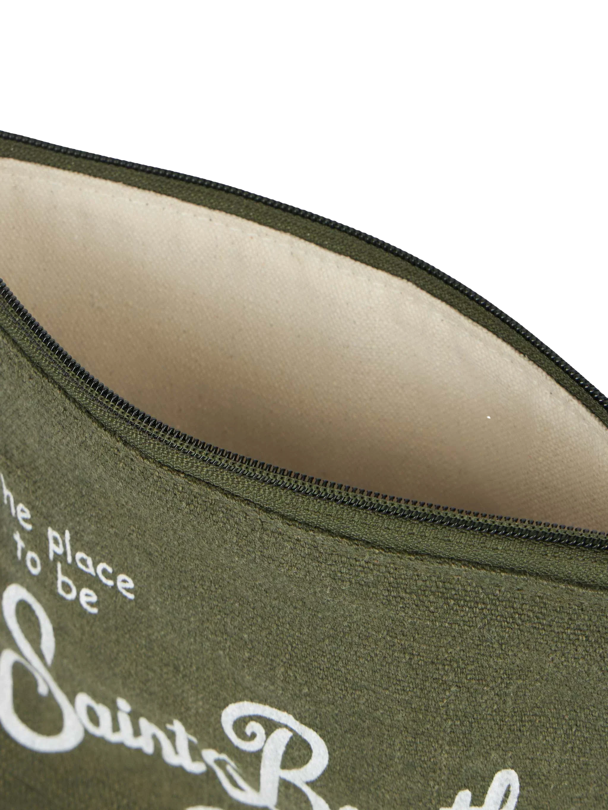 Pochette Aline in lino verde militare