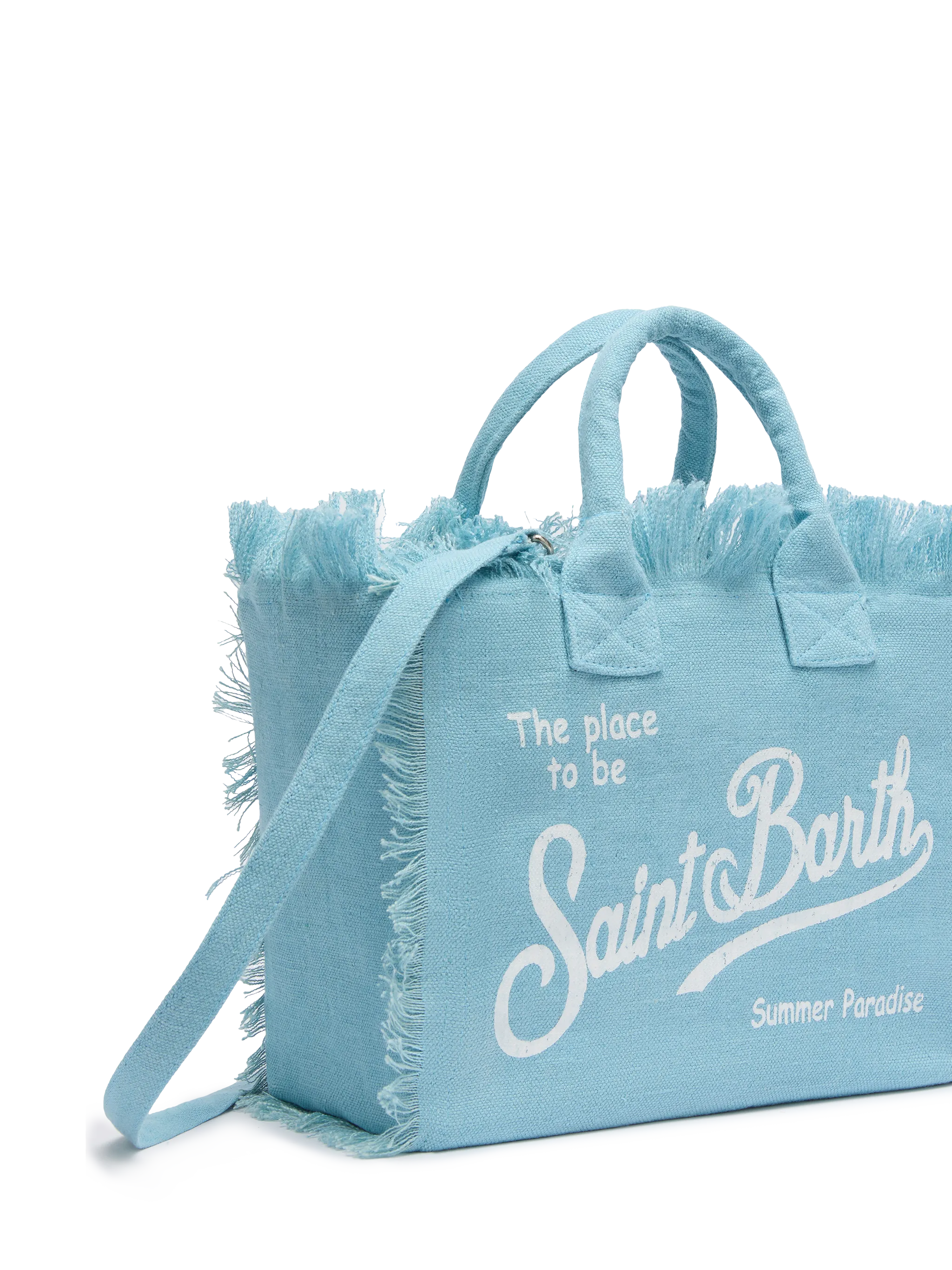 Borsa Colette in lino azzurro