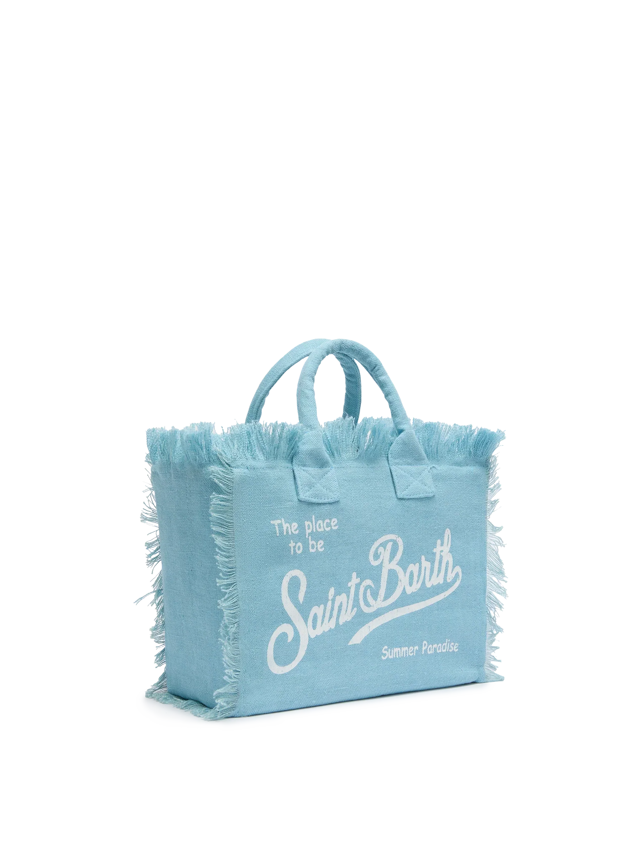 Borsa Colette in lino azzurro