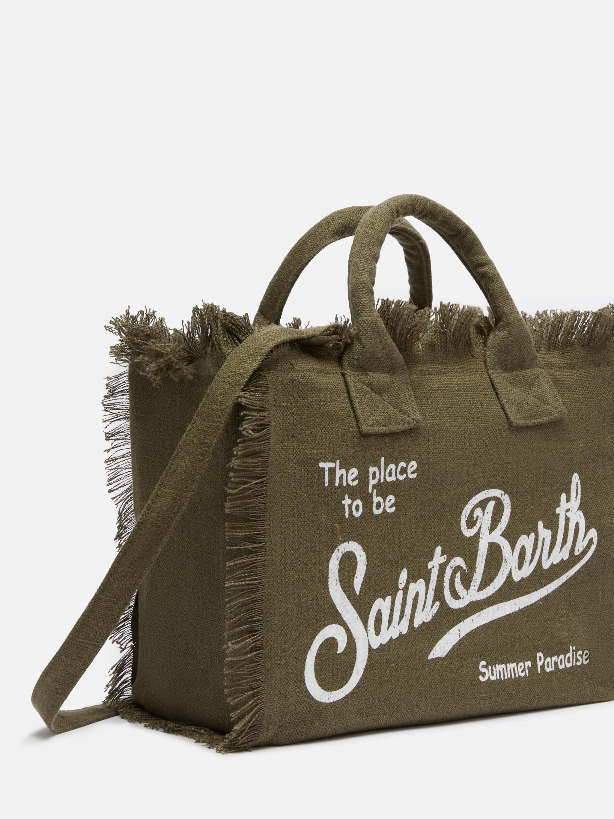 Borsa Colette in lino verde militare