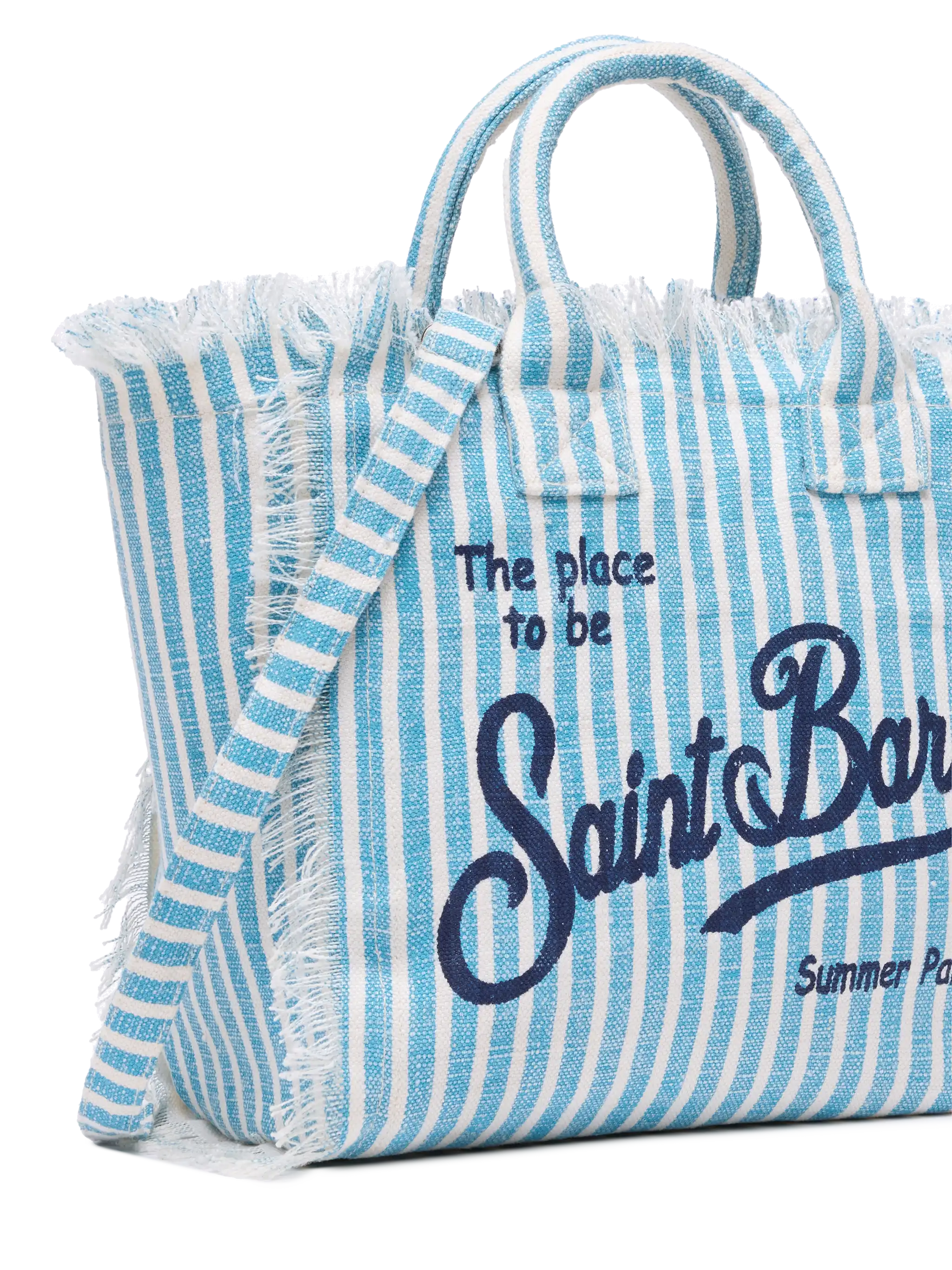 Borsa Colette in lino con stampa a righe