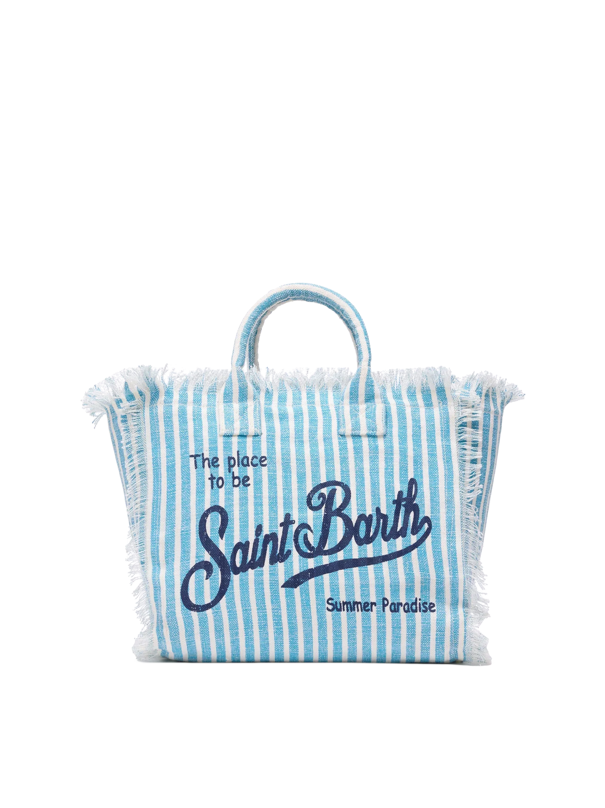 Borsa Colette in lino con stampa a righe