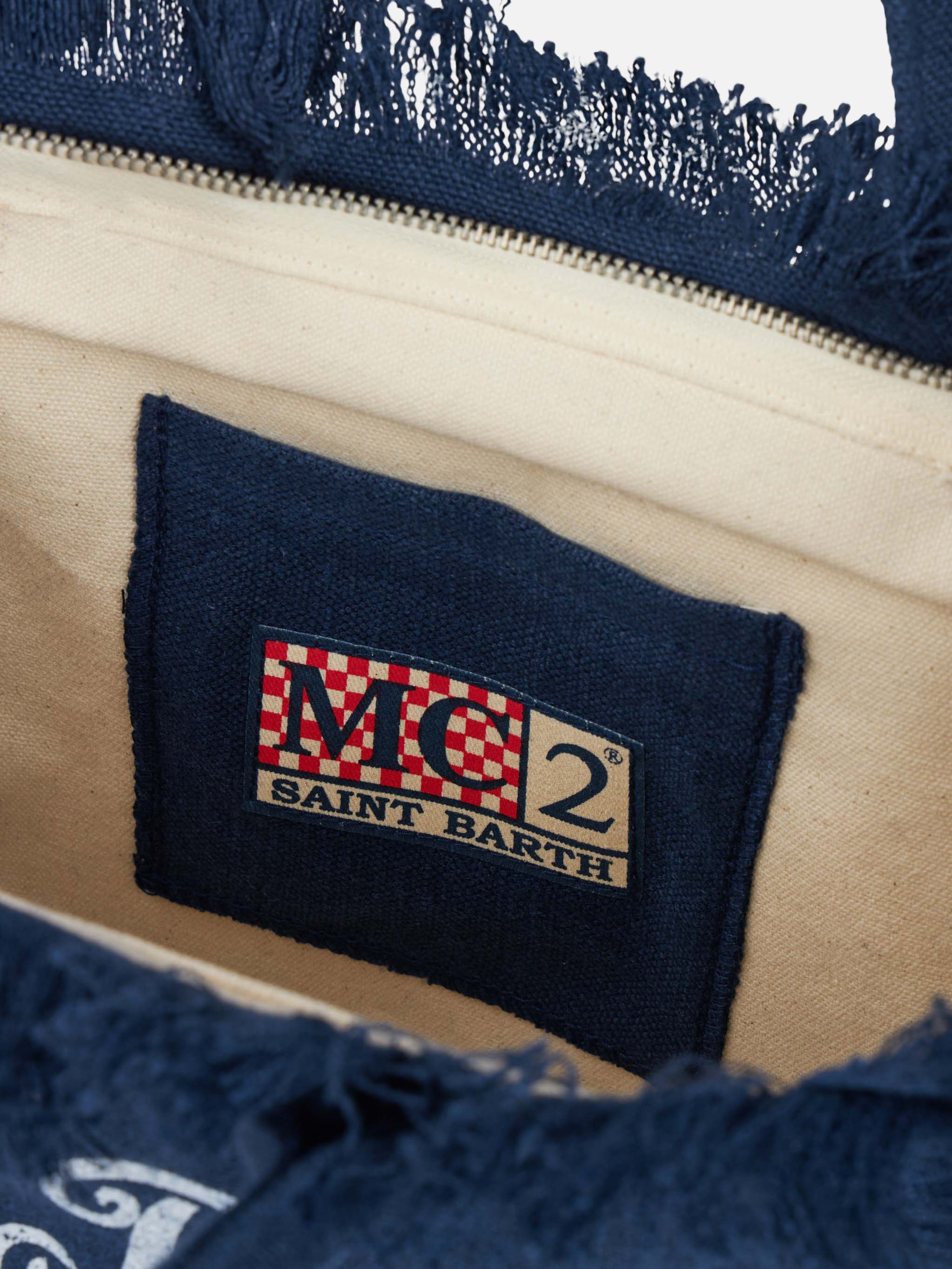 Borsa Colette in lino blu navy