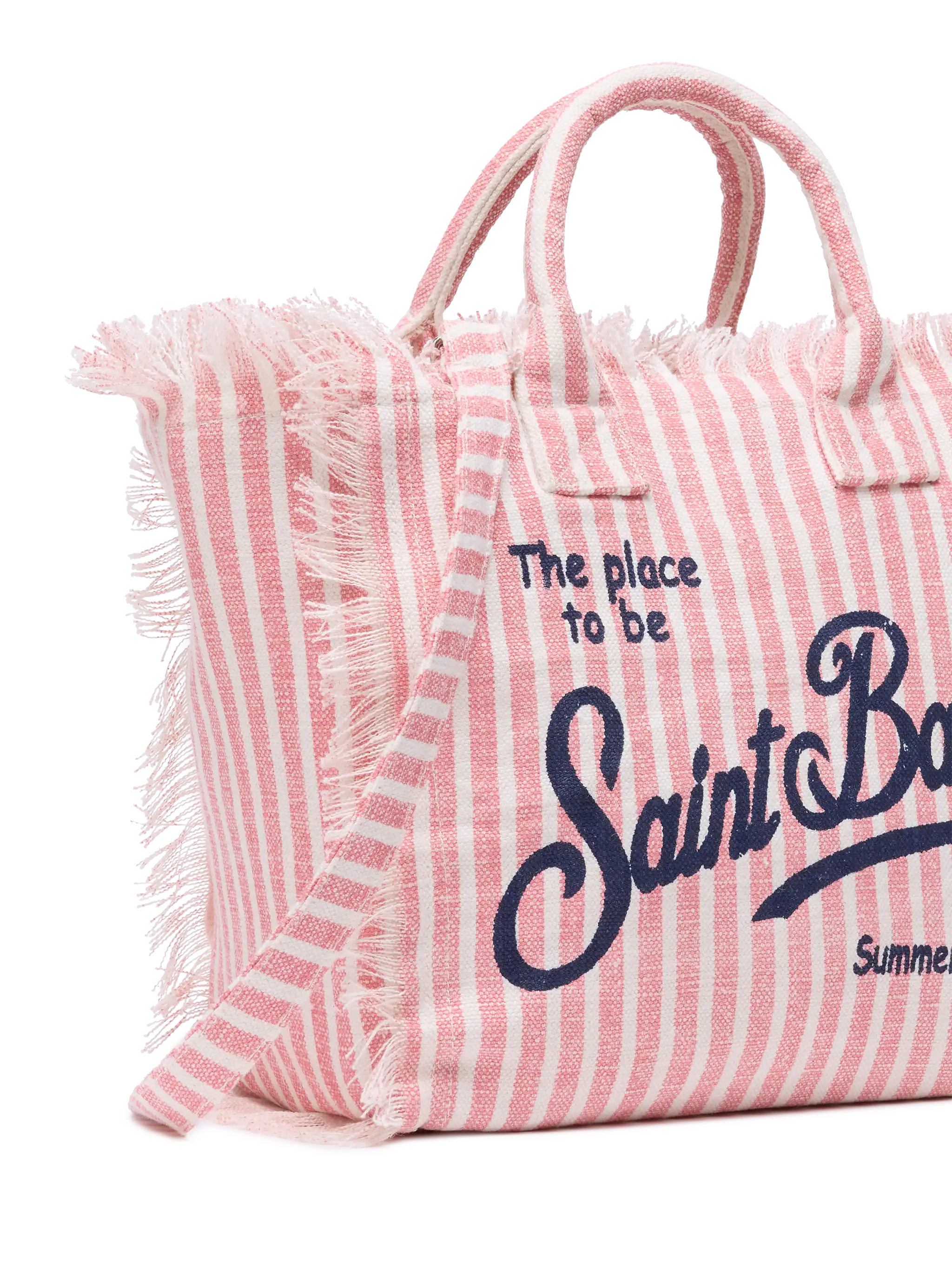 Borsa Colette in lino con stampa a righe