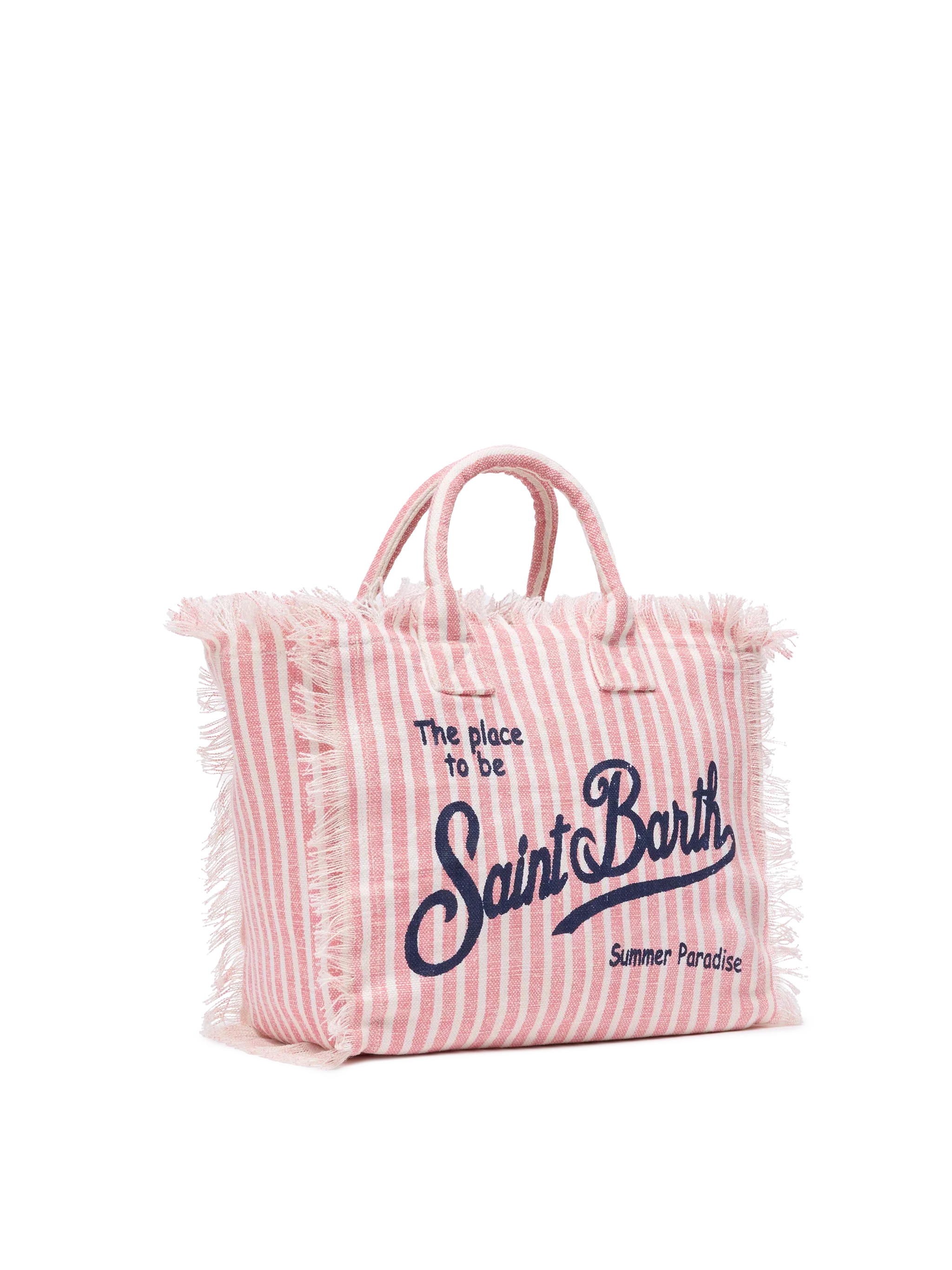 Borsa Colette in lino con stampa a righe