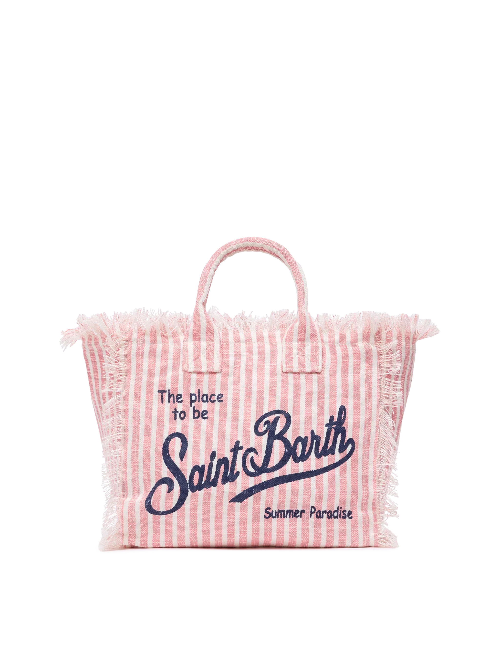 Borsa Colette in lino con stampa a righe