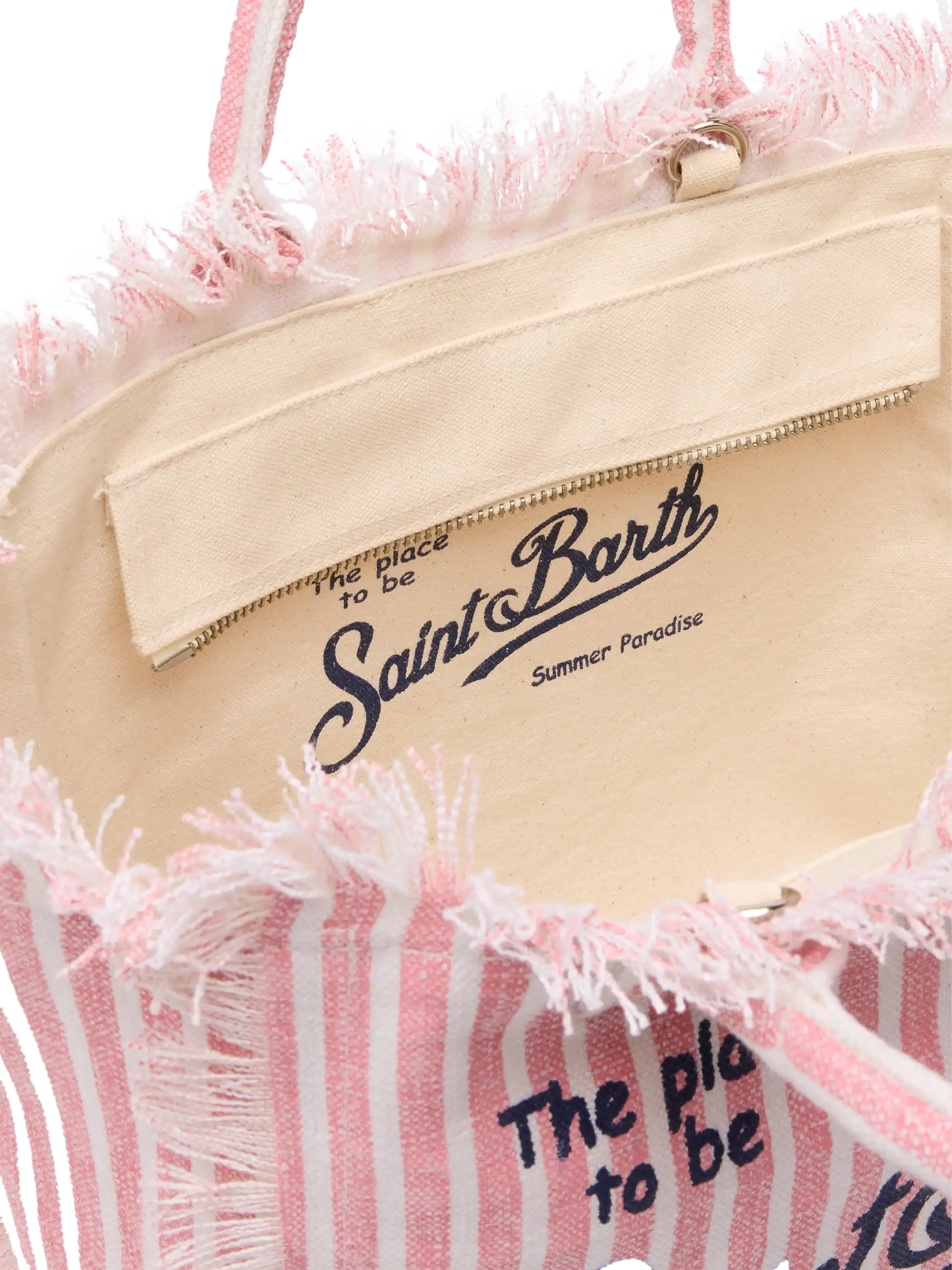 Borsa Colette in lino con stampa a righe