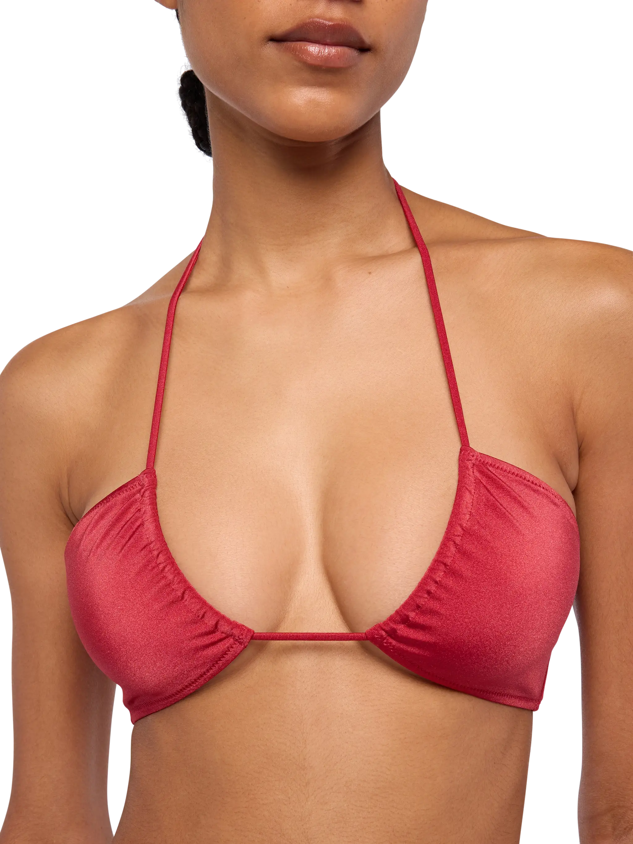 Shimmer brick red bandeau bikini Dhalia Yali