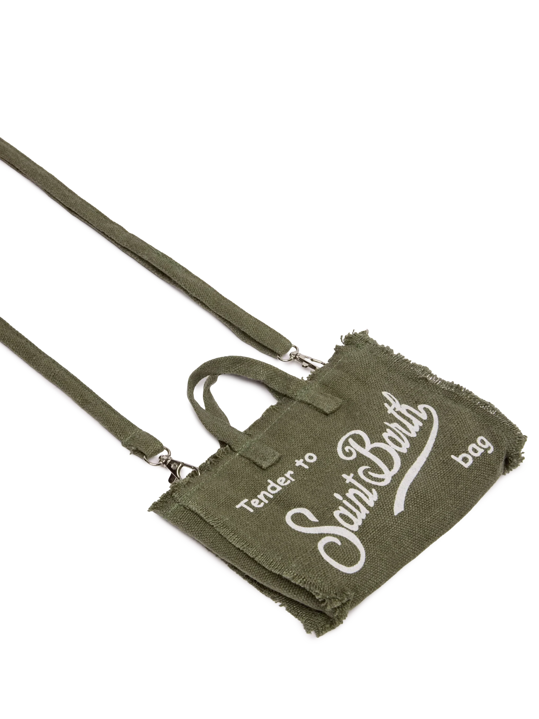 Military green linen Phone Bag